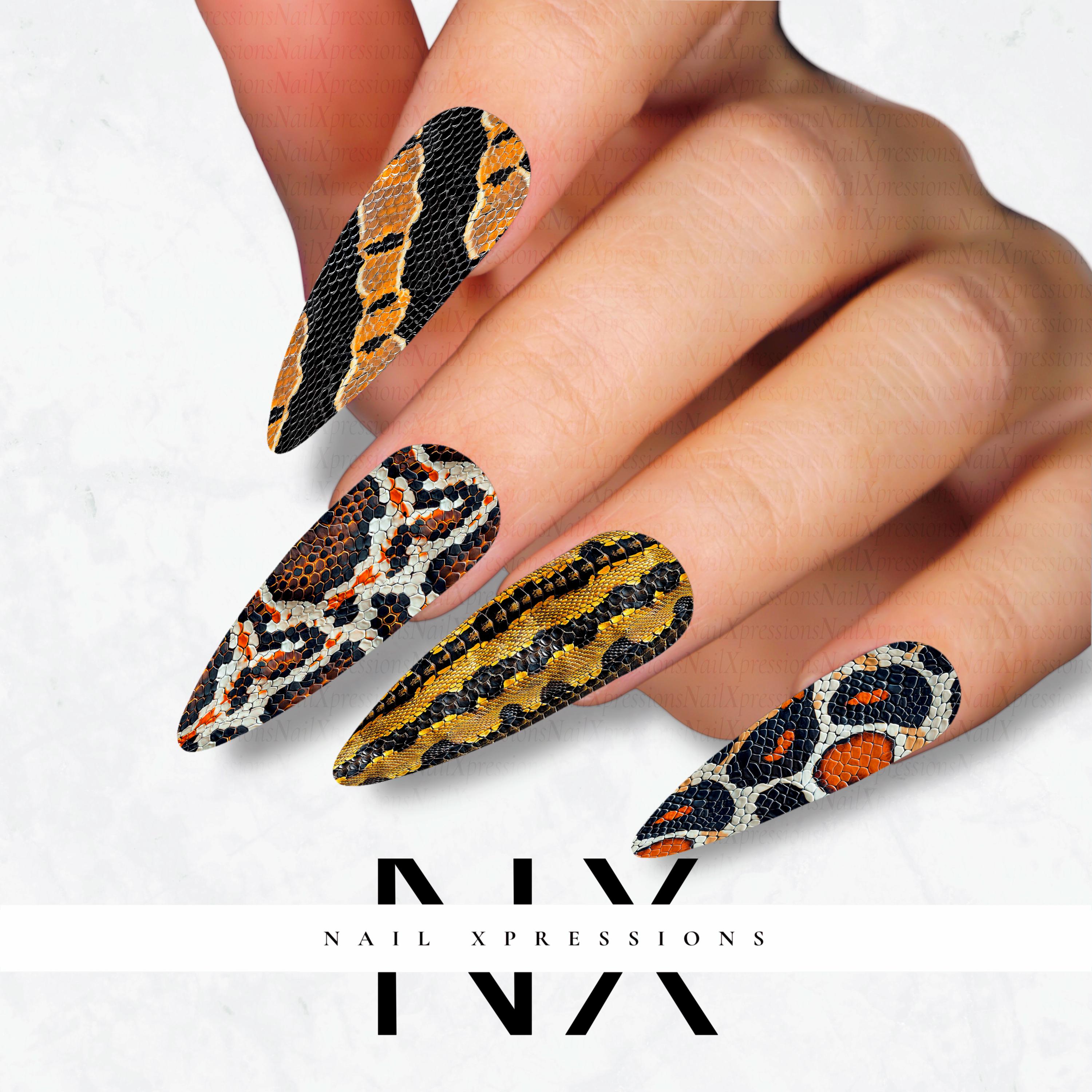Snake Skin Mix Nail Decals | Nail Art Water Transfer | Nail Wraps