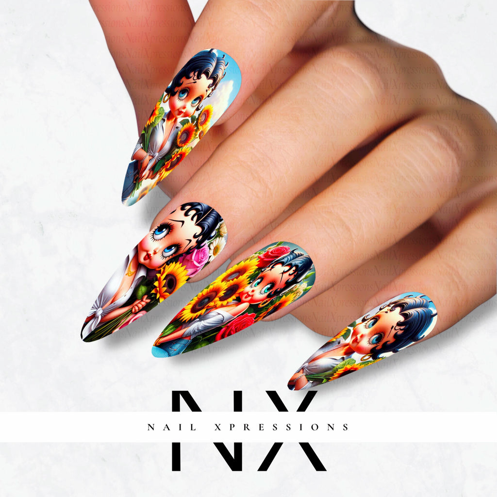 Spring Vibes Betty Nail Decals | Nail Art Water Transfer | Nail Wraps