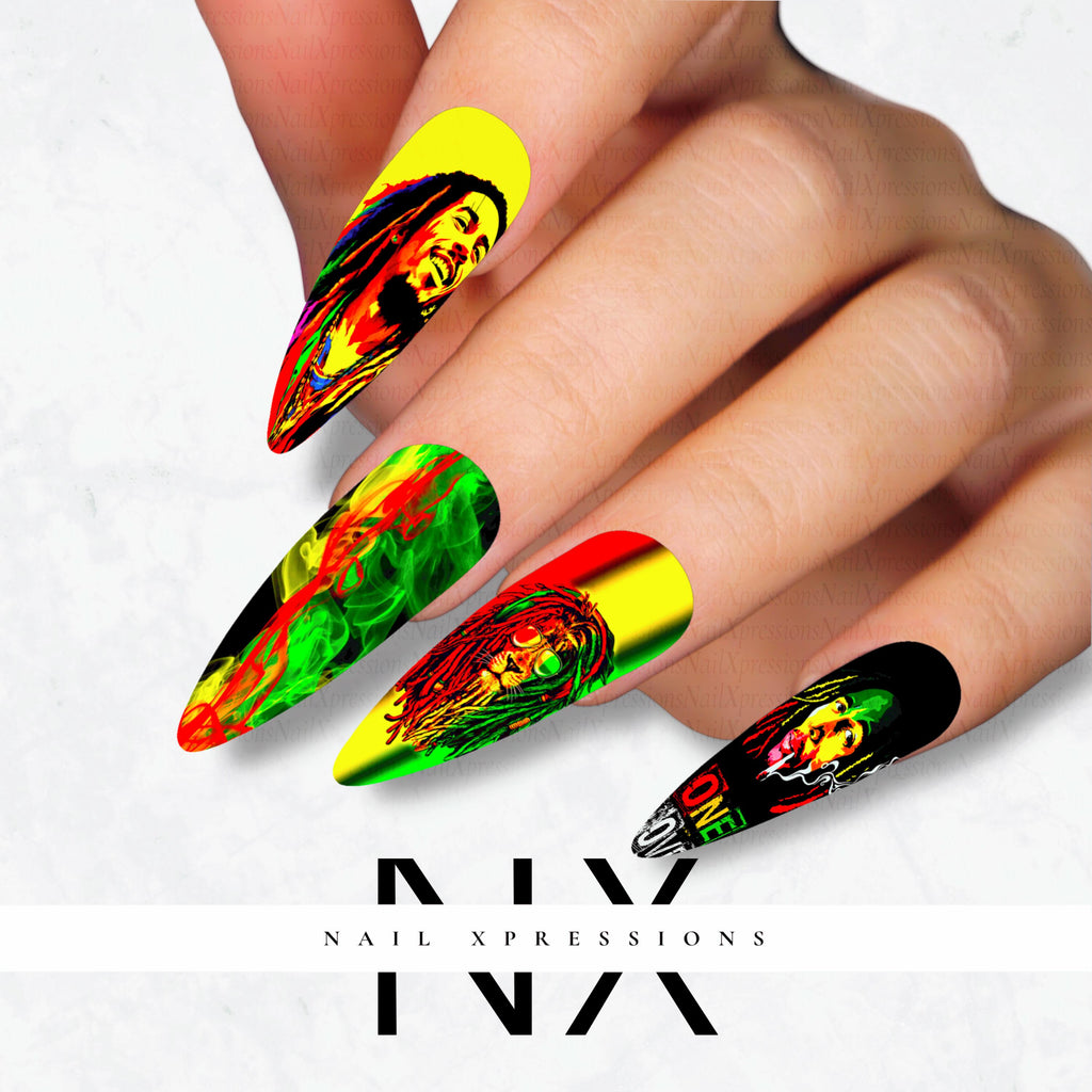 Rasta Vibe Nail Nail Decals | Nail Art Water Transfer | Nail Wraps