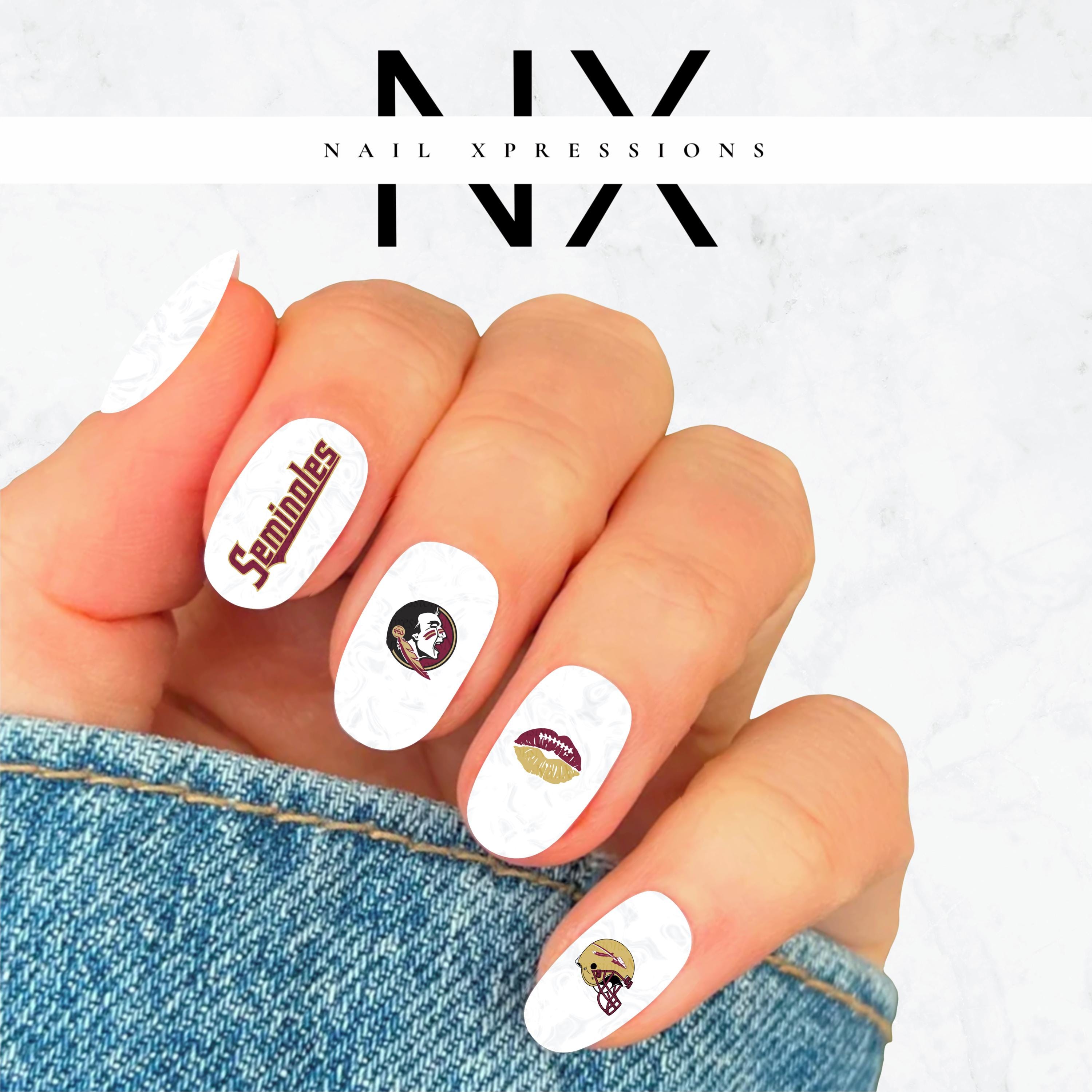 Seminoles Football Water Nail Decals