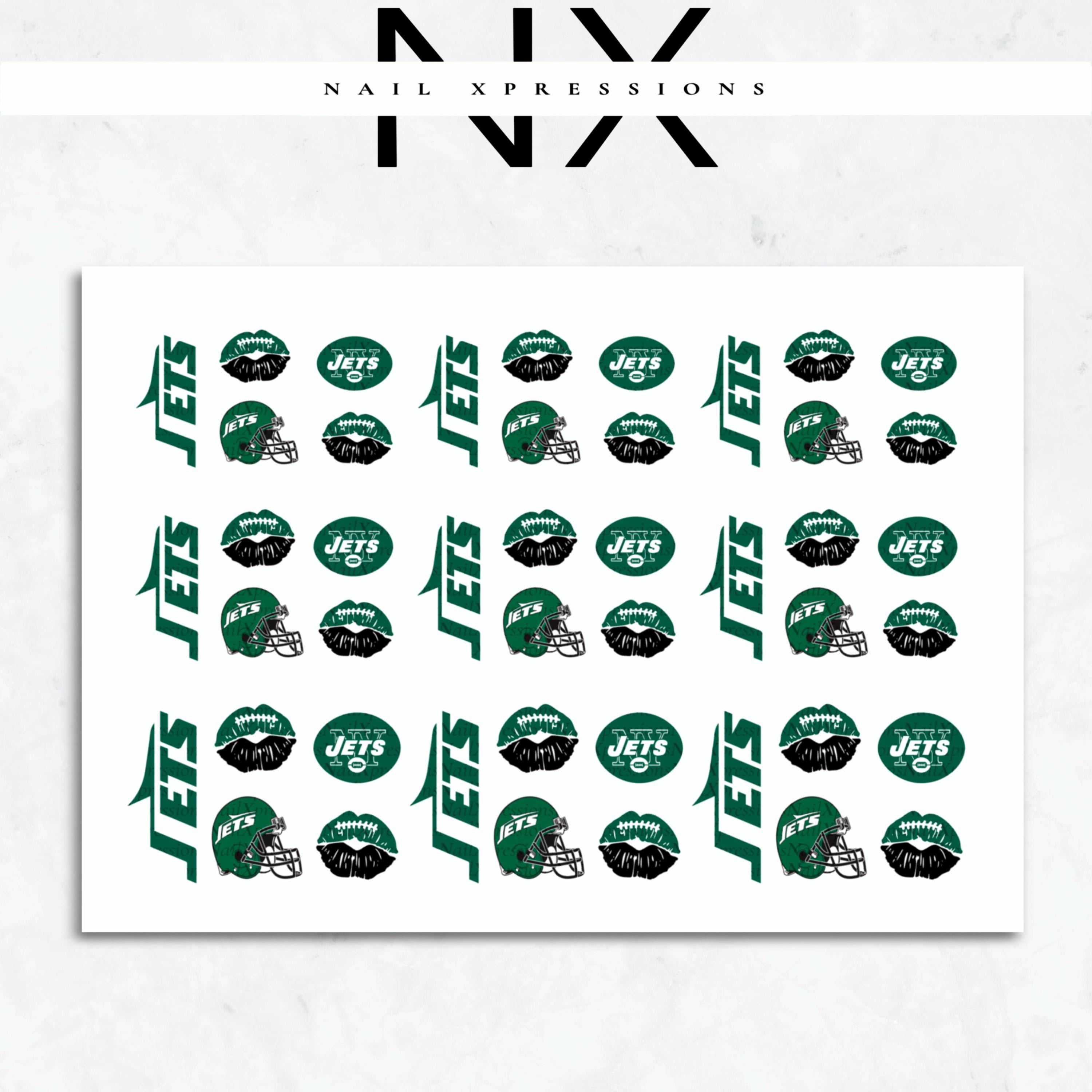 Jets Football Water Nail Decals