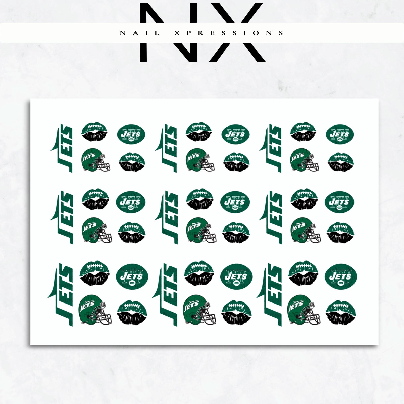 Jets Football Water Nail Decals