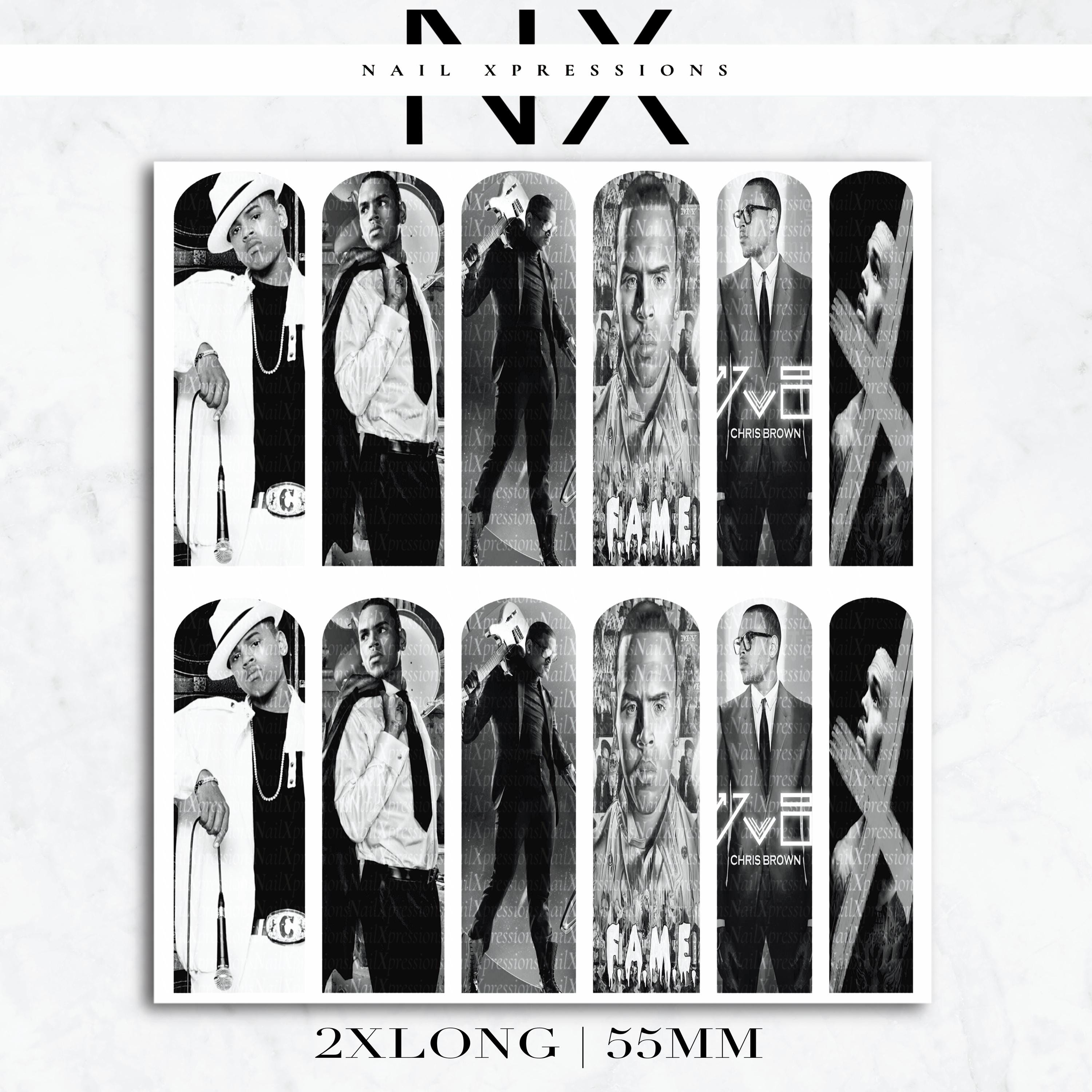 Monochrome C. Brown Nail Decals | Nail Art Water Transfer | Nail Wraps