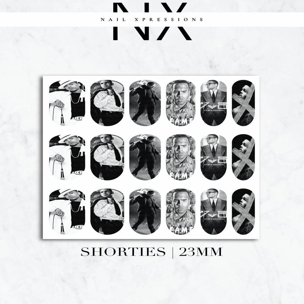 Monochrome C. Brown Nail Decals | Nail Art Water Transfer | Nail Wraps