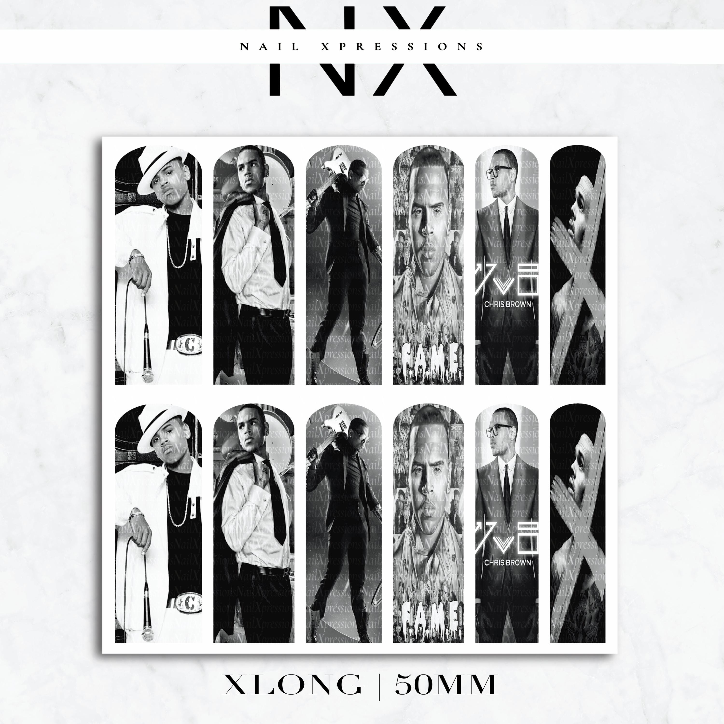 Monochrome C. Brown Nail Decals | Nail Art Water Transfer | Nail Wraps