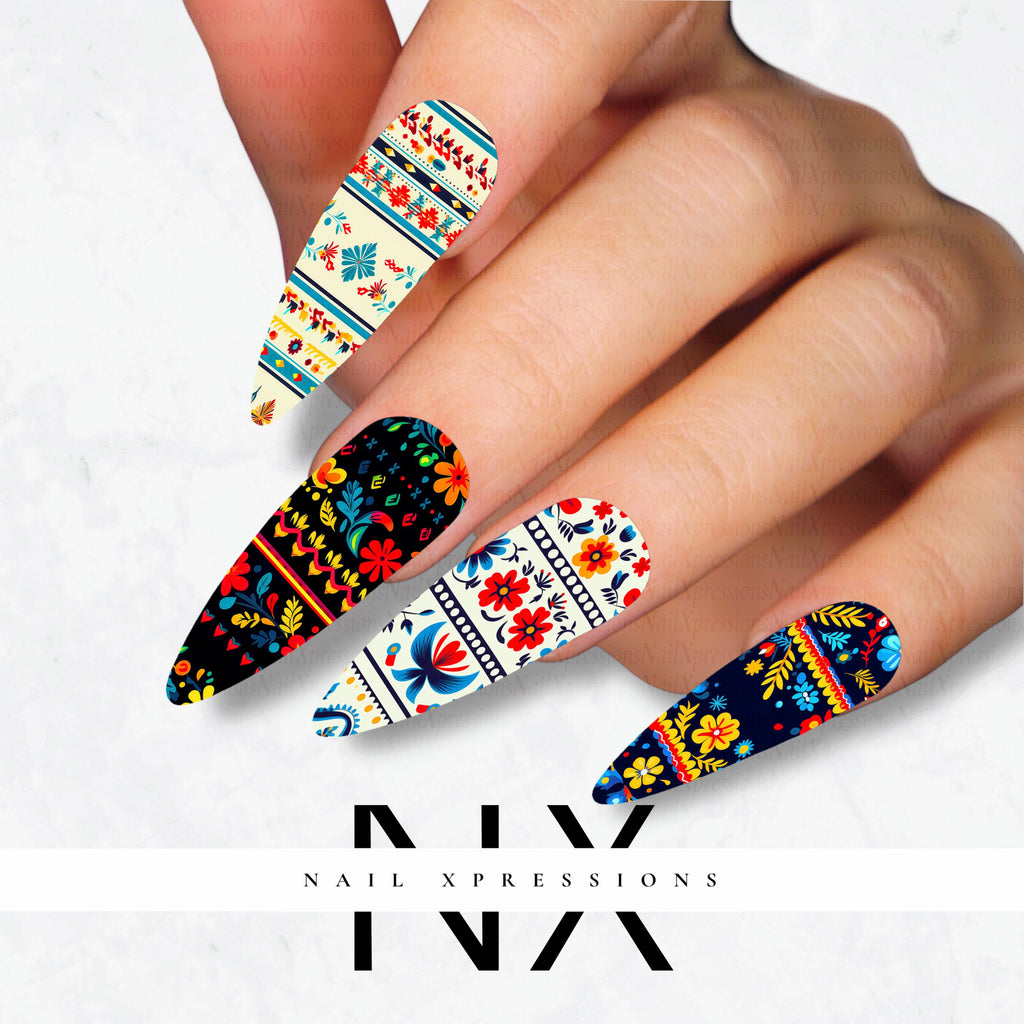 Cinco de Mayo Mexico Nail Decals | Nail Art Water Transfer | Nail Wraps