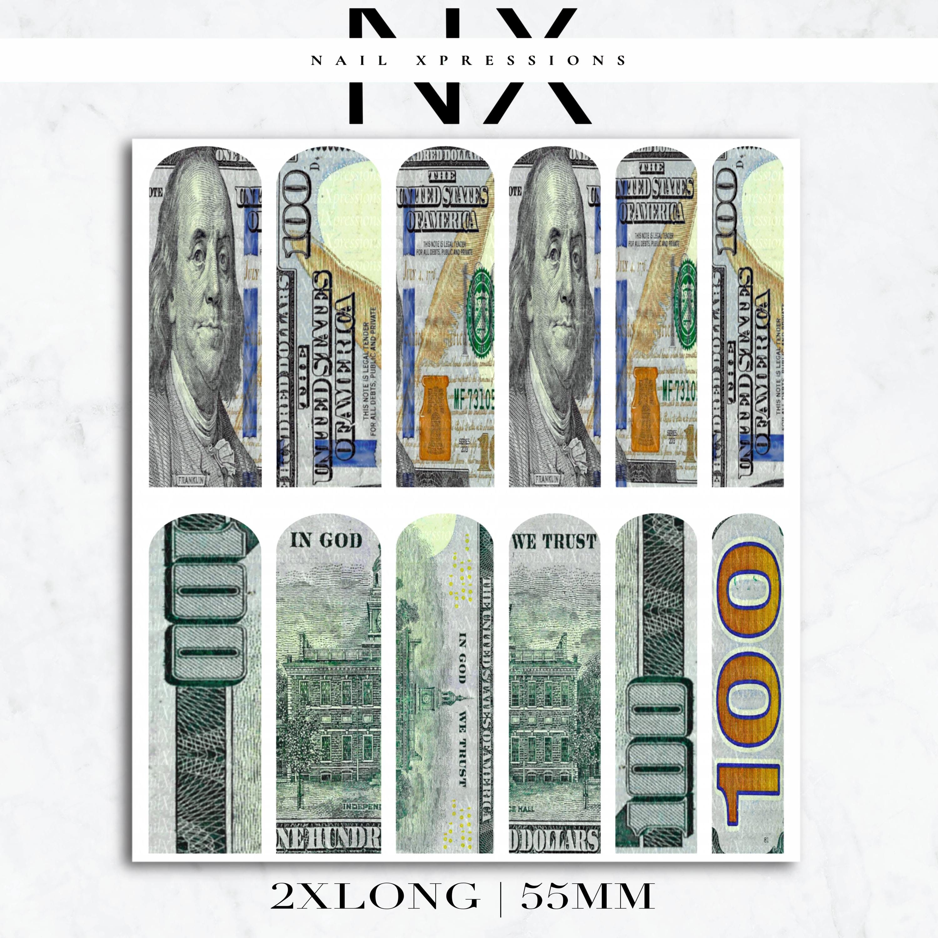 Benjamin Bill Nail Decals | Nail Art Water Transfer | Nail Wraps