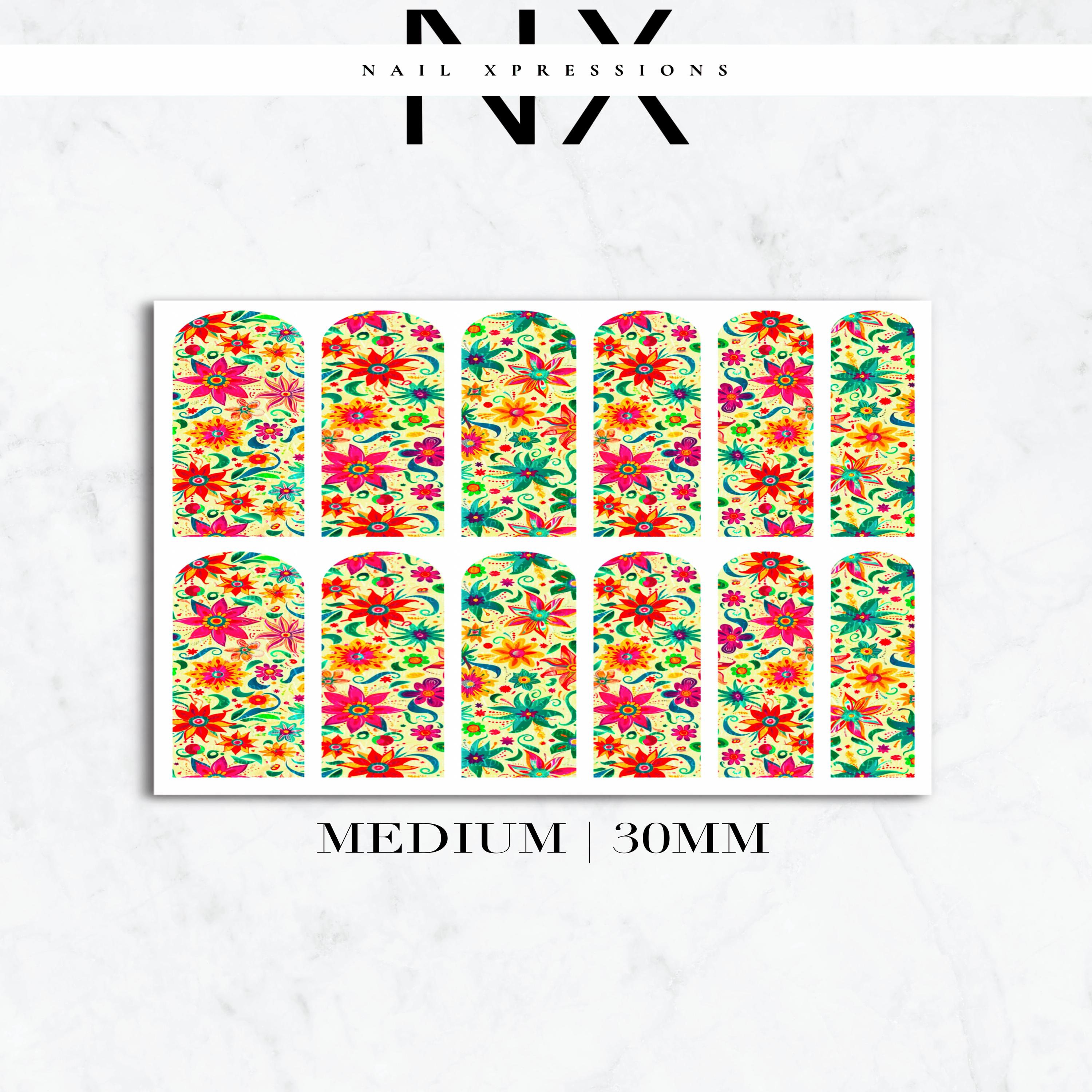 Fiesta Floral Mexico Nail Decals | Nail Art Water Transfer | Nail Wraps