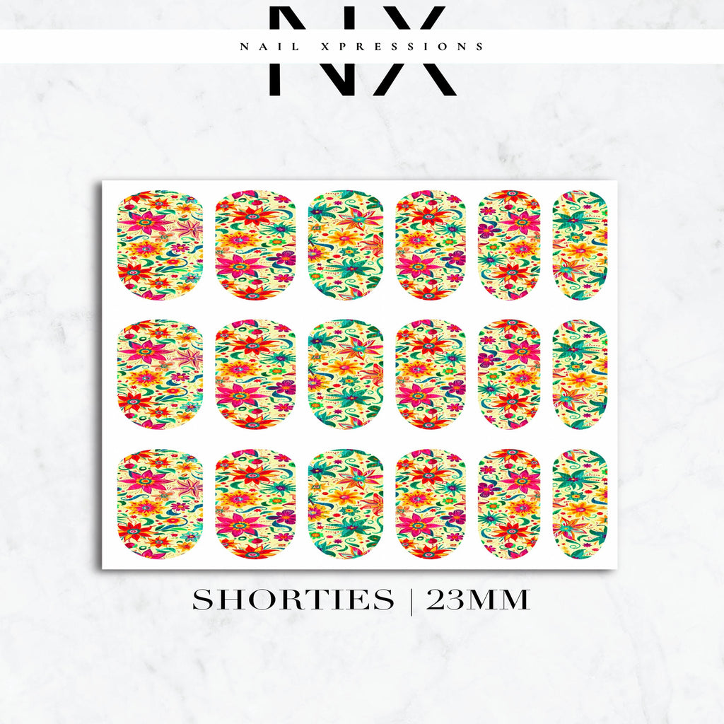 Fiesta Floral Mexico Nail Decals | Nail Art Water Transfer | Nail Wraps