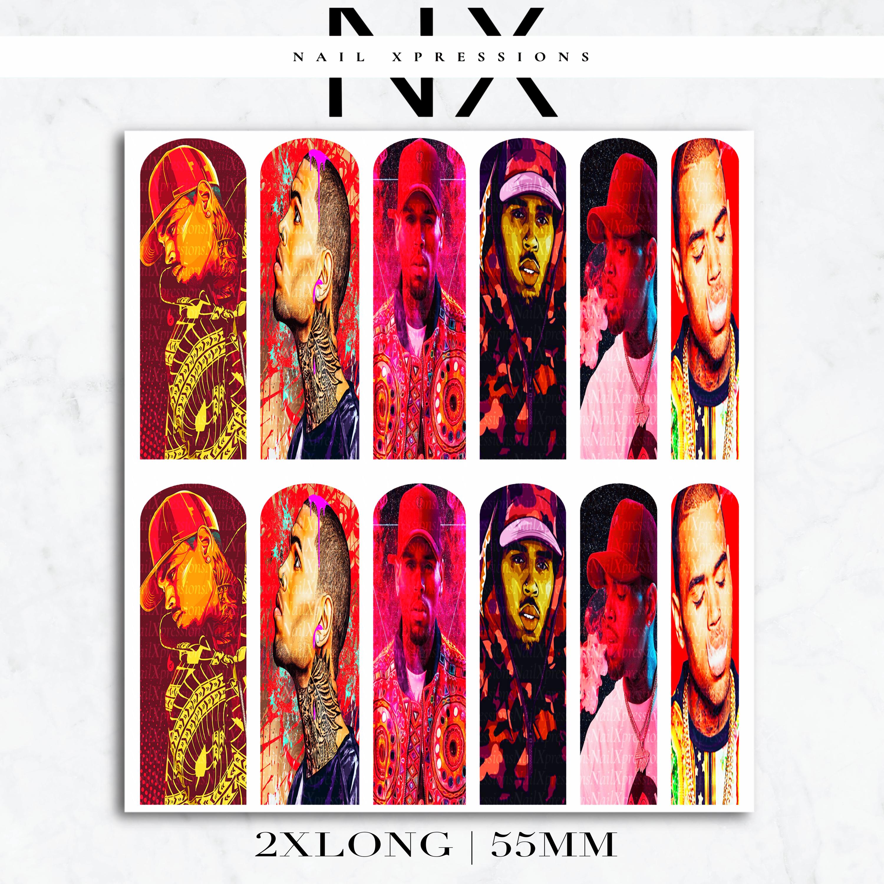 Chris B. Breezy Nail Decals | Nail Art Water Transfer | Nail Wraps