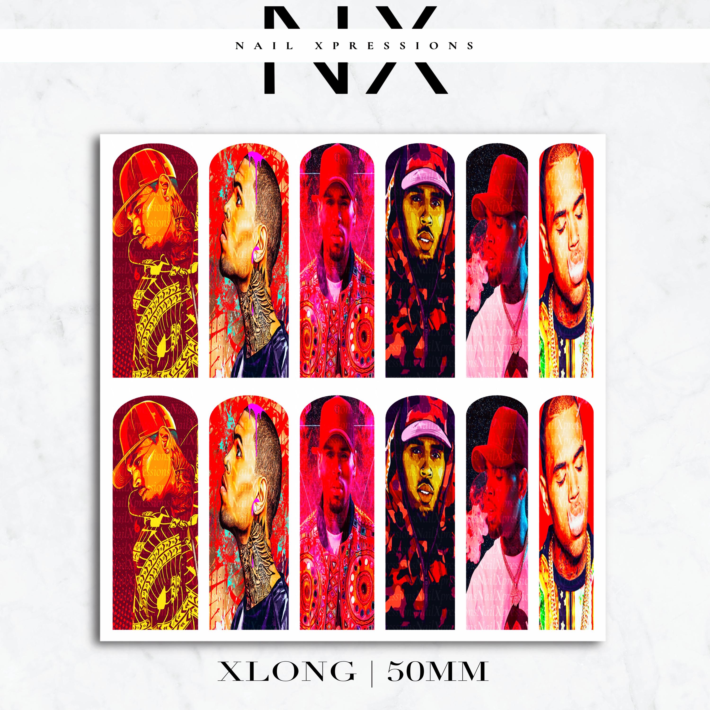 Chris B. Breezy Nail Decals | Nail Art Water Transfer | Nail Wraps