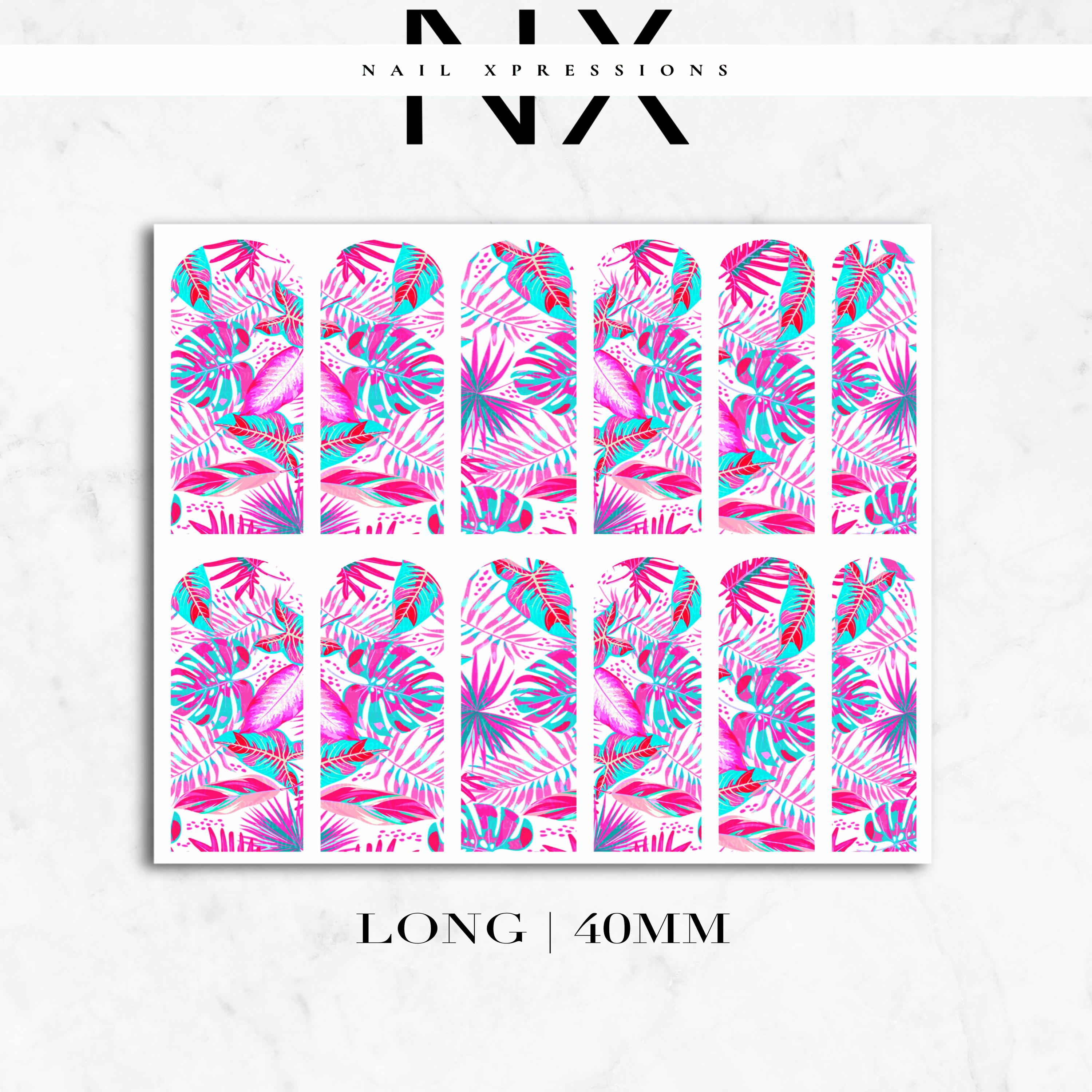 Pink Tropical Paradise Nail Decals | Nail Art Water Transfer | Nail Wraps