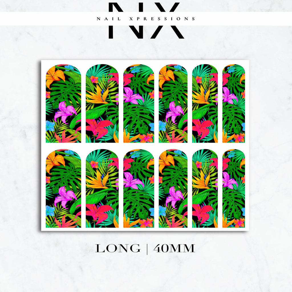 Tropical Paradise Nail Decals | Nail Art Water Transfer | Nail Wraps