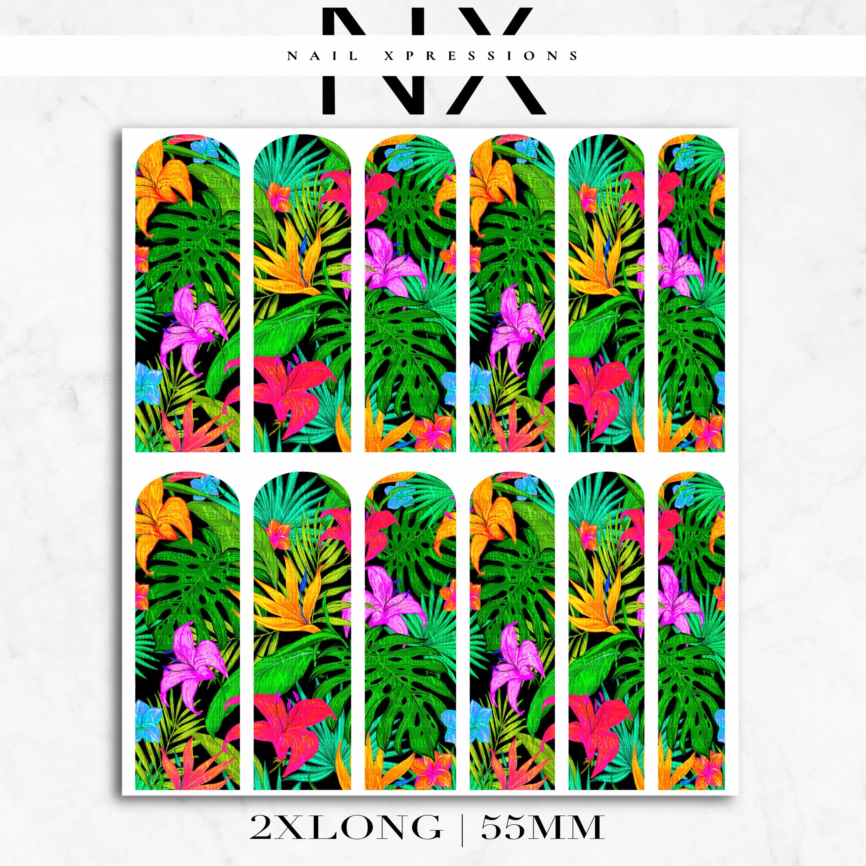Tropical Paradise Nail Decals | Nail Art Water Transfer | Nail Wraps