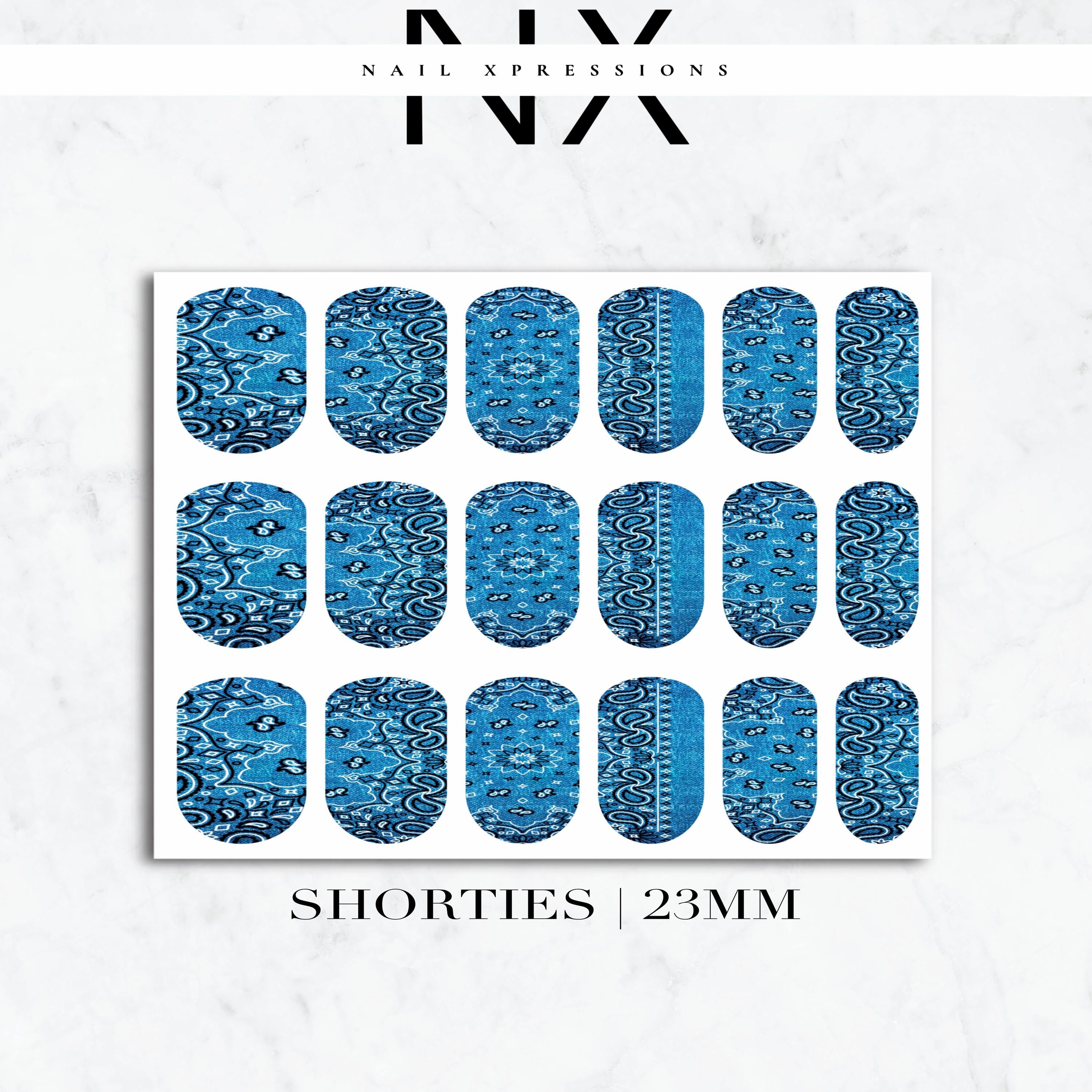 Jean Bandana Paisley Nail Decals | Nail Art Water Transfer | Nail Wraps