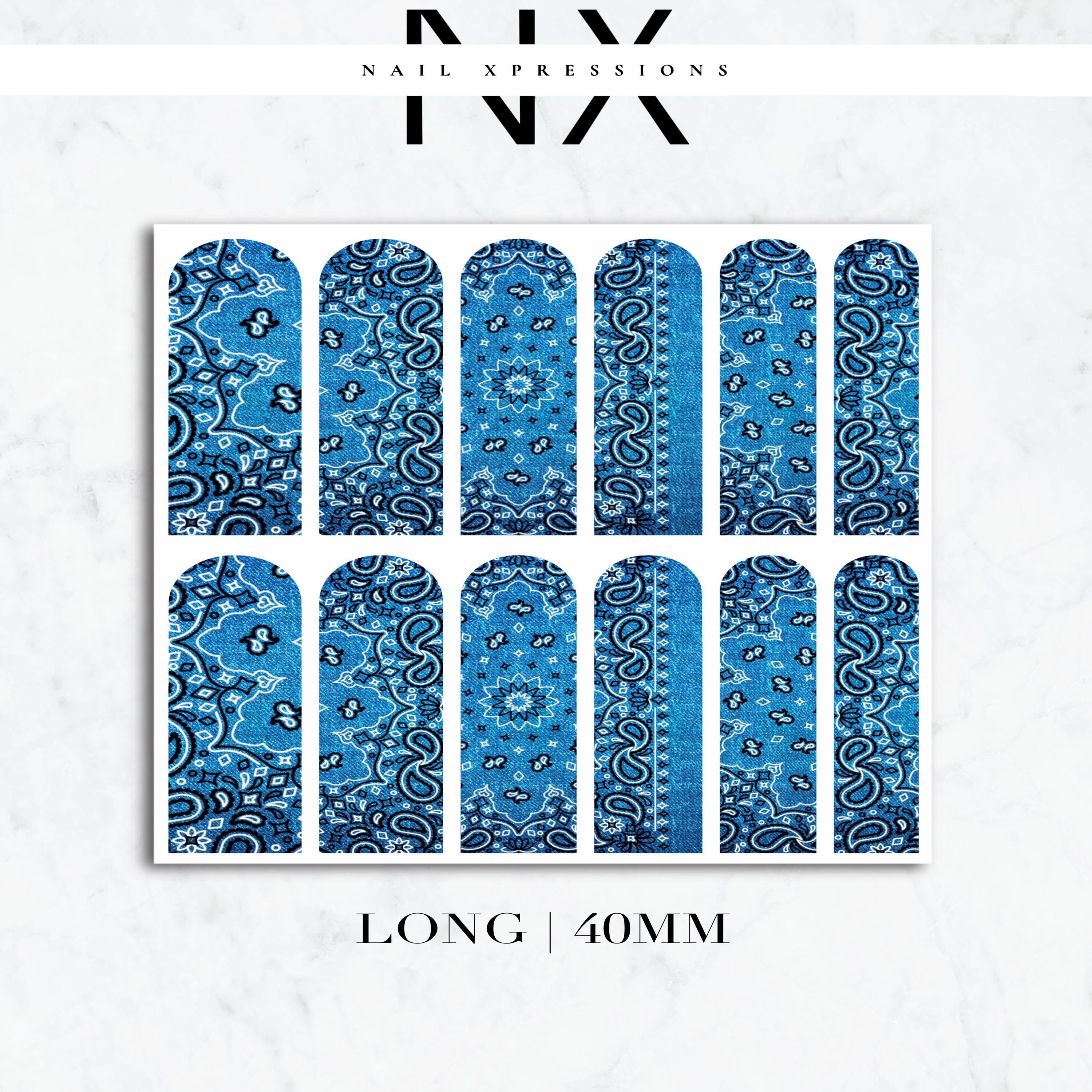 Jean Bandana Paisley Nail Decals | Nail Art Water Transfer | Nail Wraps