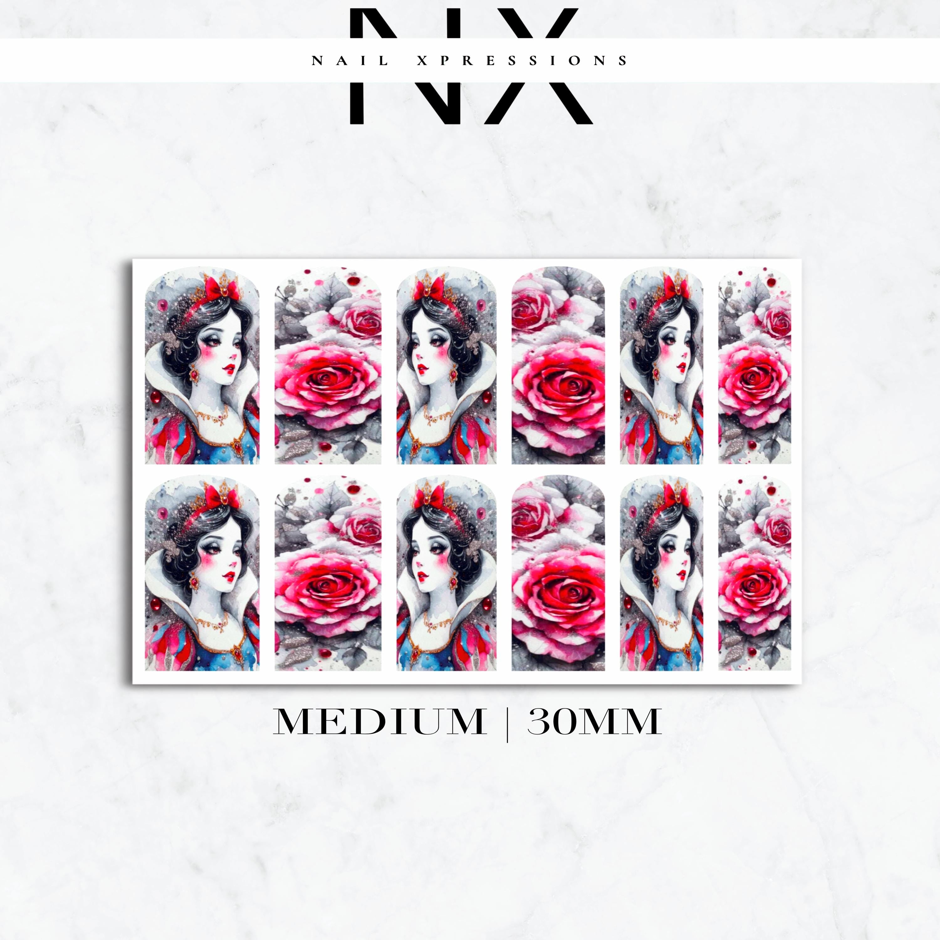 Snow Princess Nail Decals | Nail Art Water Transfer | Nail Wraps