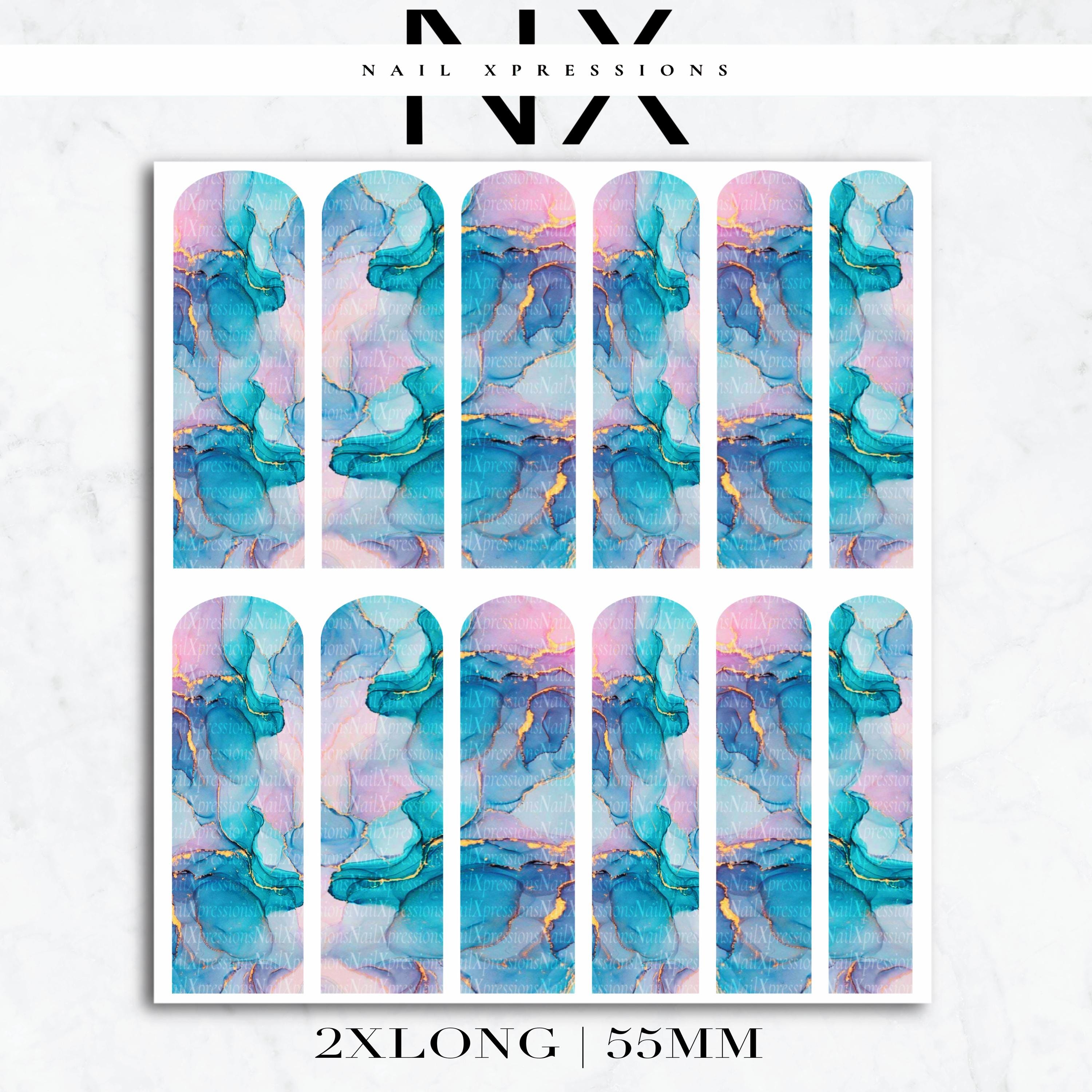 Pastel Geode Crystal Nail Decals | Nail Art Water Transfer | Nail Wraps