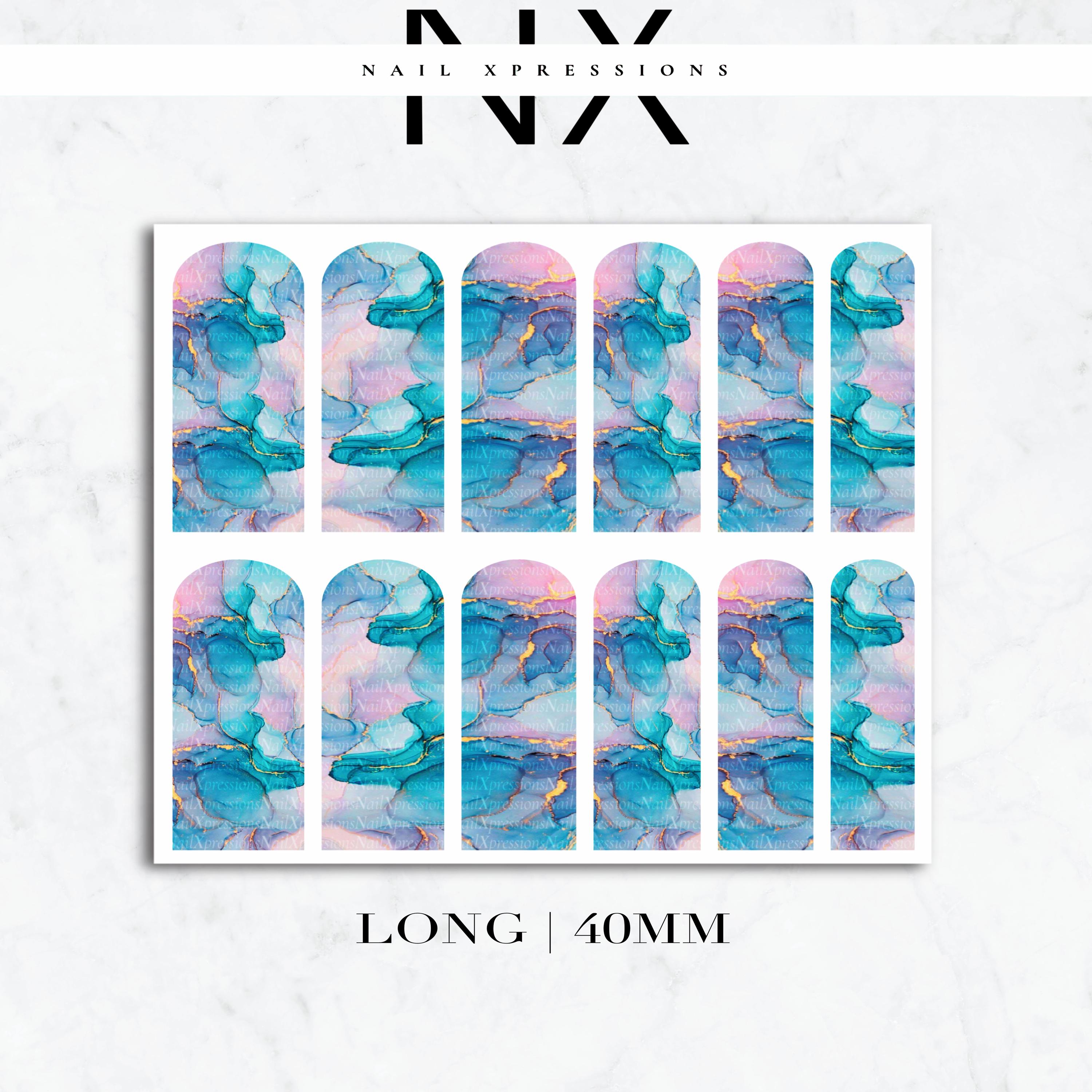 Pastel Geode Crystal Nail Decals | Nail Art Water Transfer | Nail Wraps