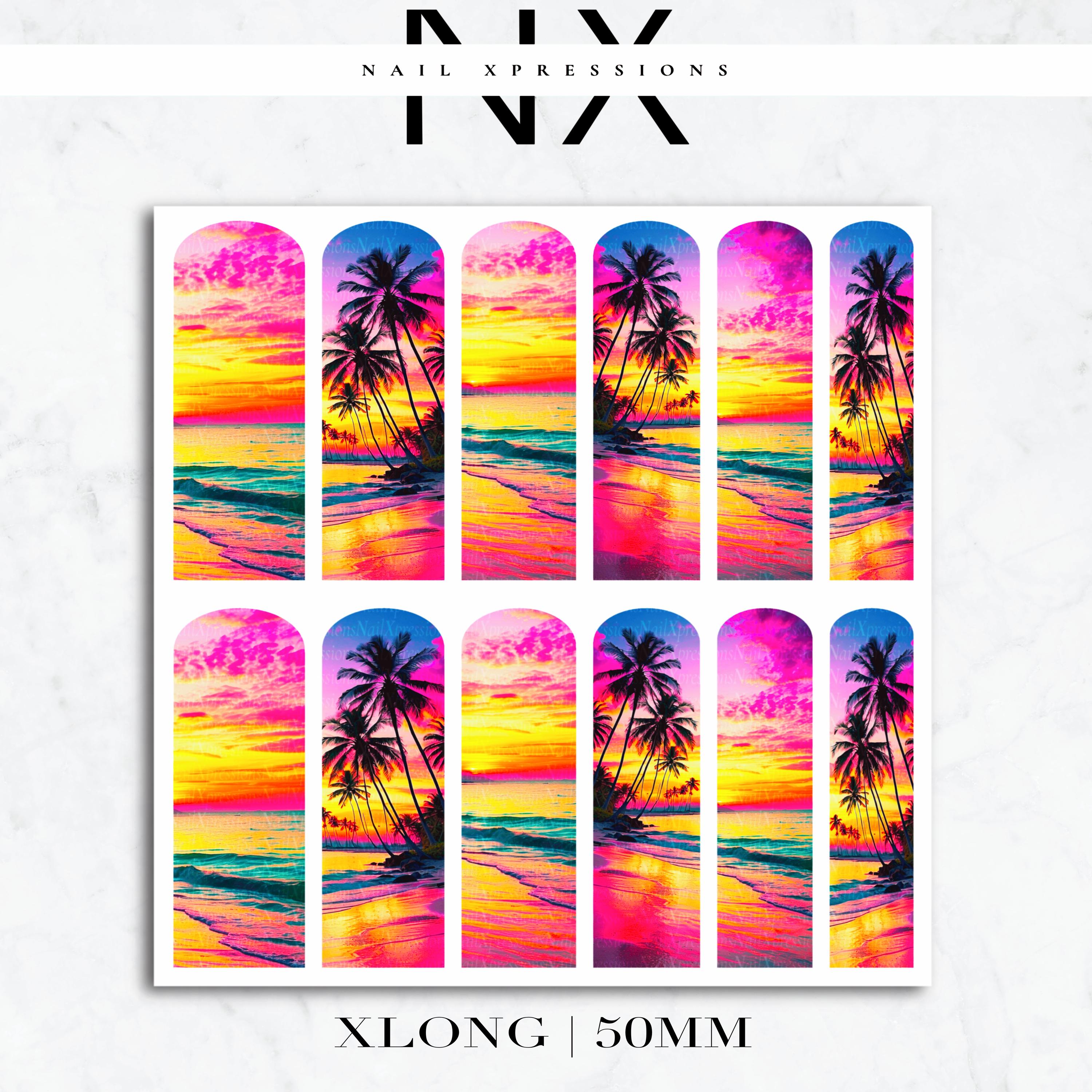 Tropical Beach Nail Decals | Nail Art Water Transfer | Nail Wraps