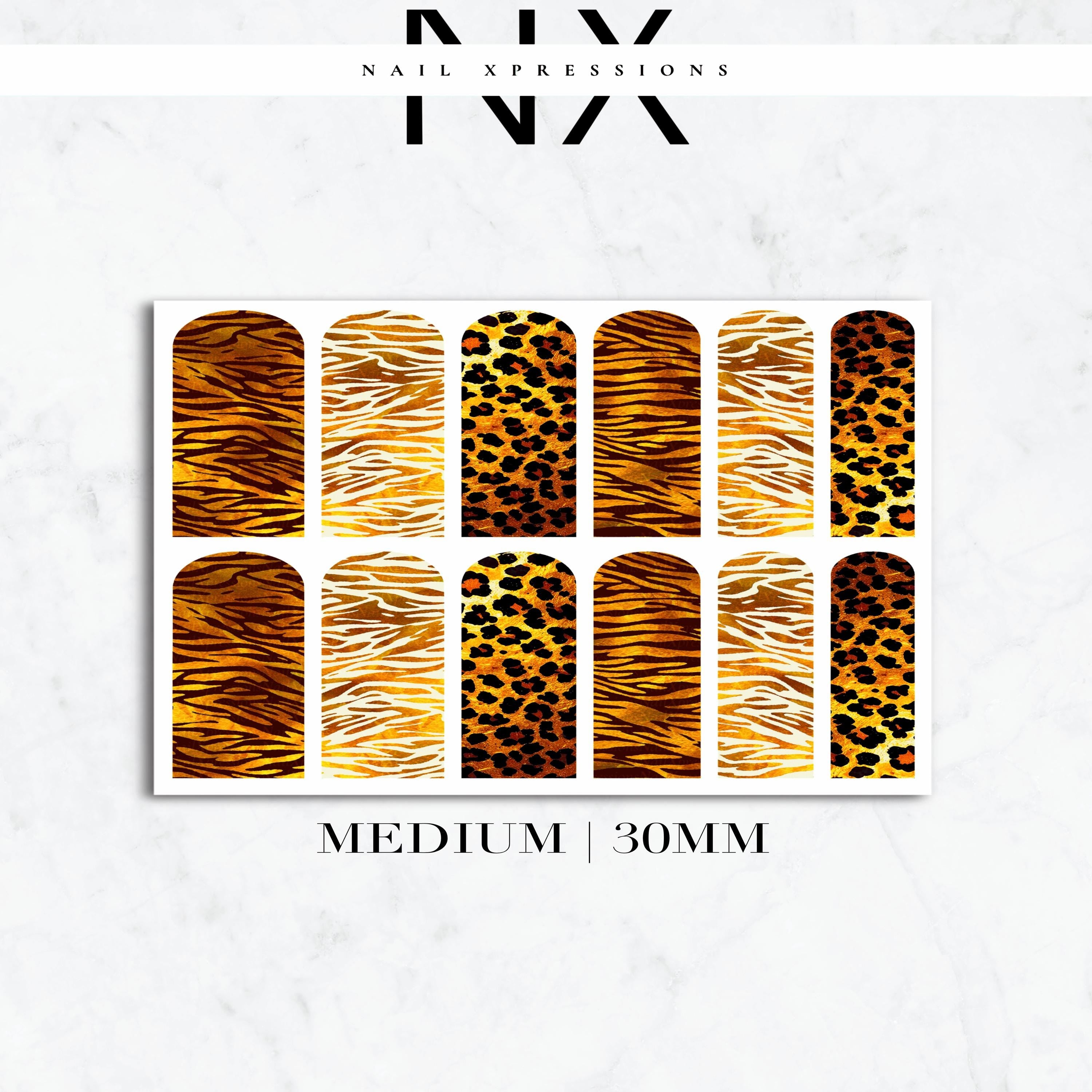 Animal Print Zebra, Cheetah Nail Water Decals | Nail Art Water Transfer | Nail Wraps