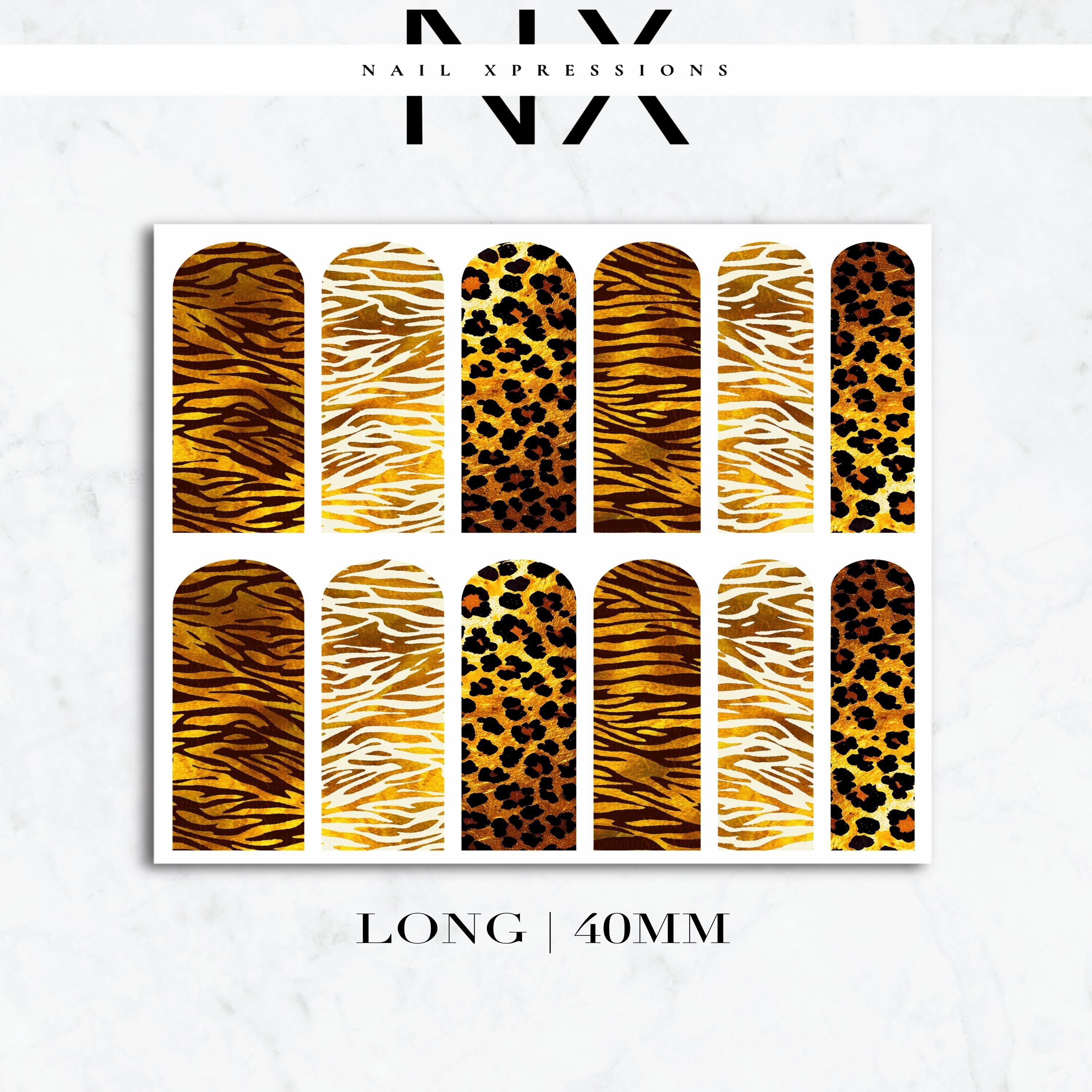 Animal Print Zebra, Cheetah Nail Water Decals | Nail Art Water Transfer | Nail Wraps