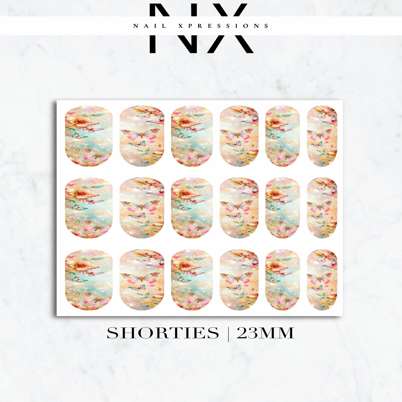 Butterflies and Flower Nail Decals | Nail Art Water Transfer | Nail Wraps