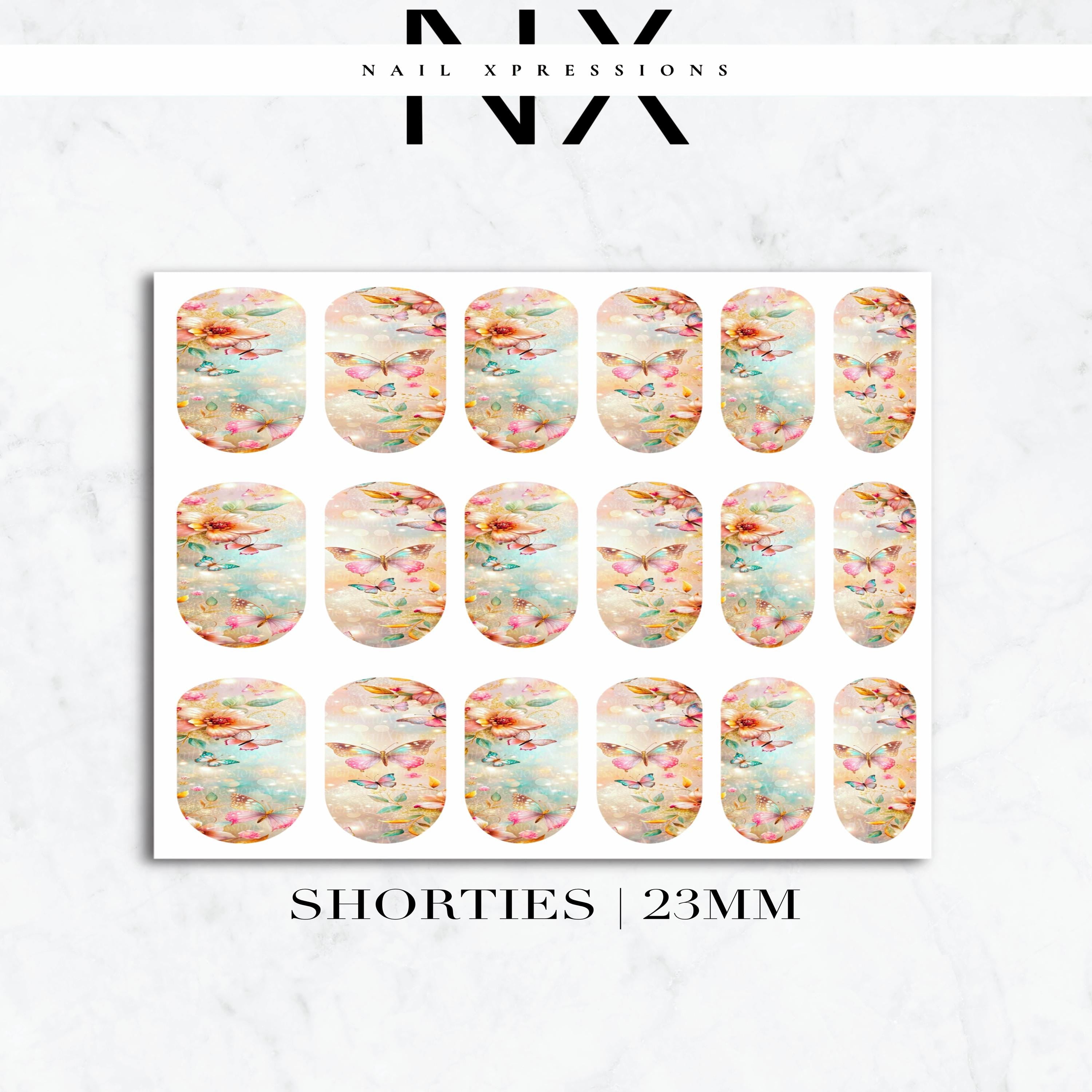 Butterflies and Flower Nail Decals | Nail Art Water Transfer | Nail Wraps