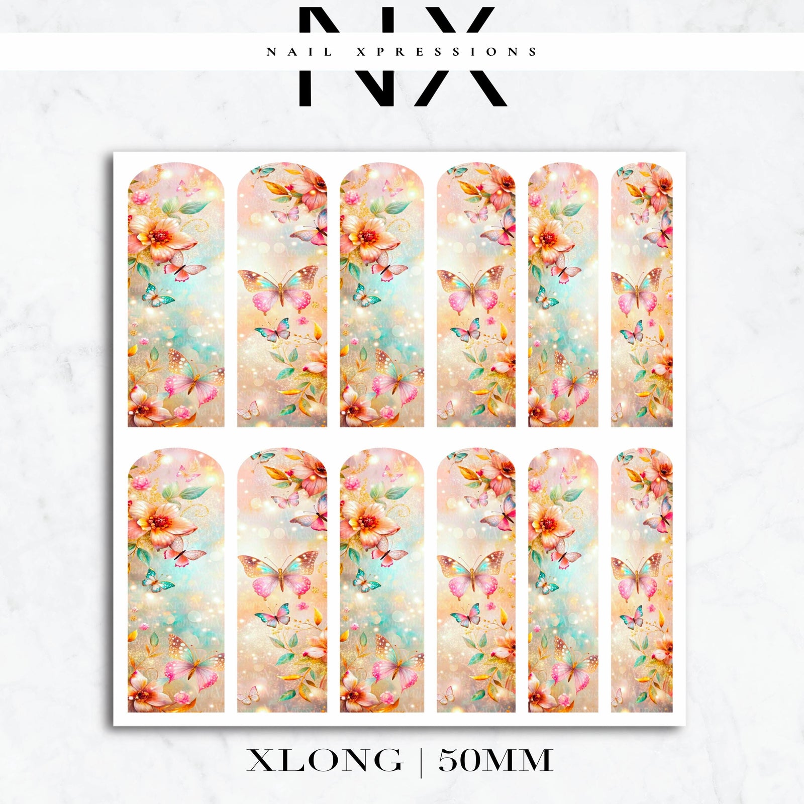 Butterflies and Flower Nail Decals | Nail Art Water Transfer | Nail Wraps