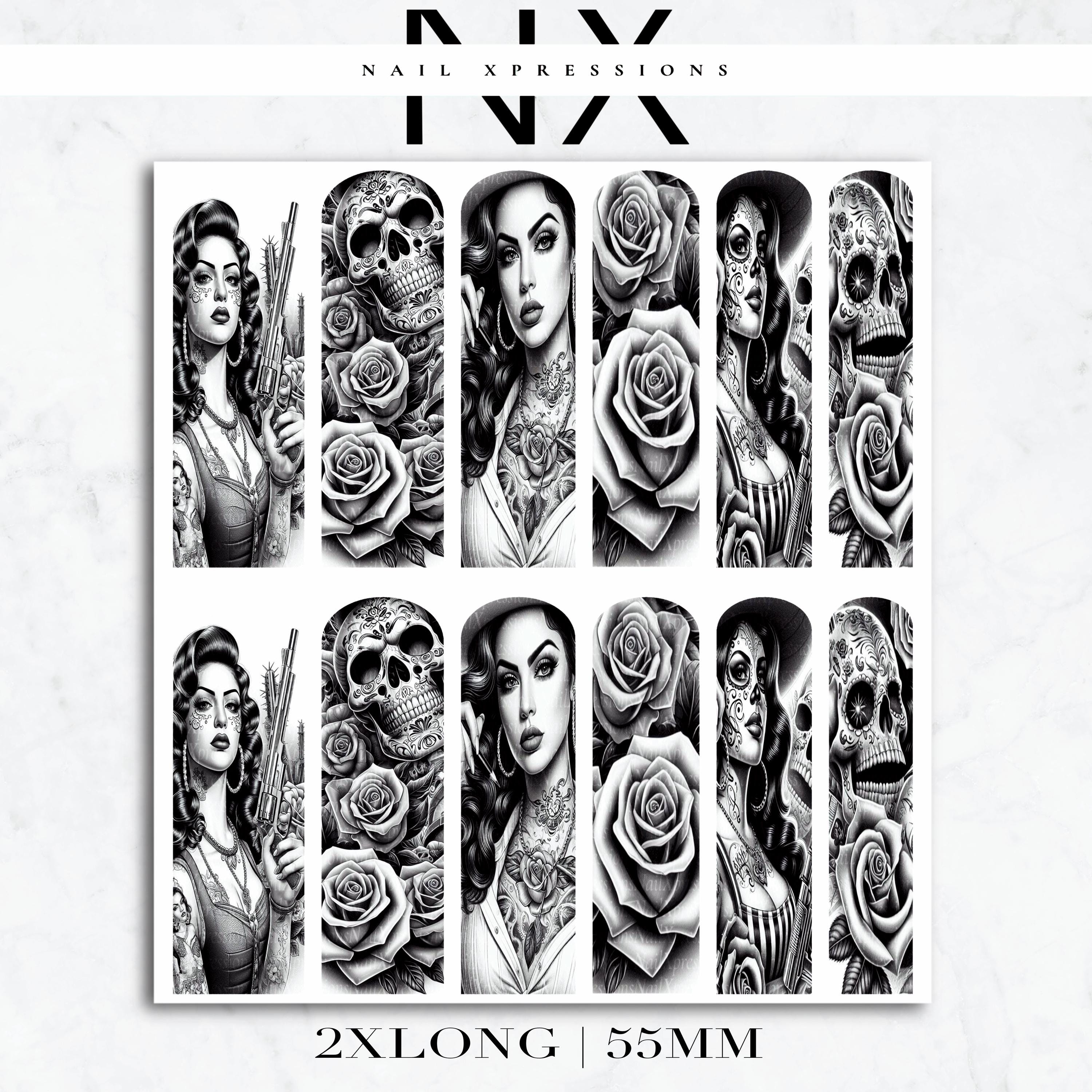 Chola Chicana Nail Decals | Nail Art Water Transfer | Nail Wraps