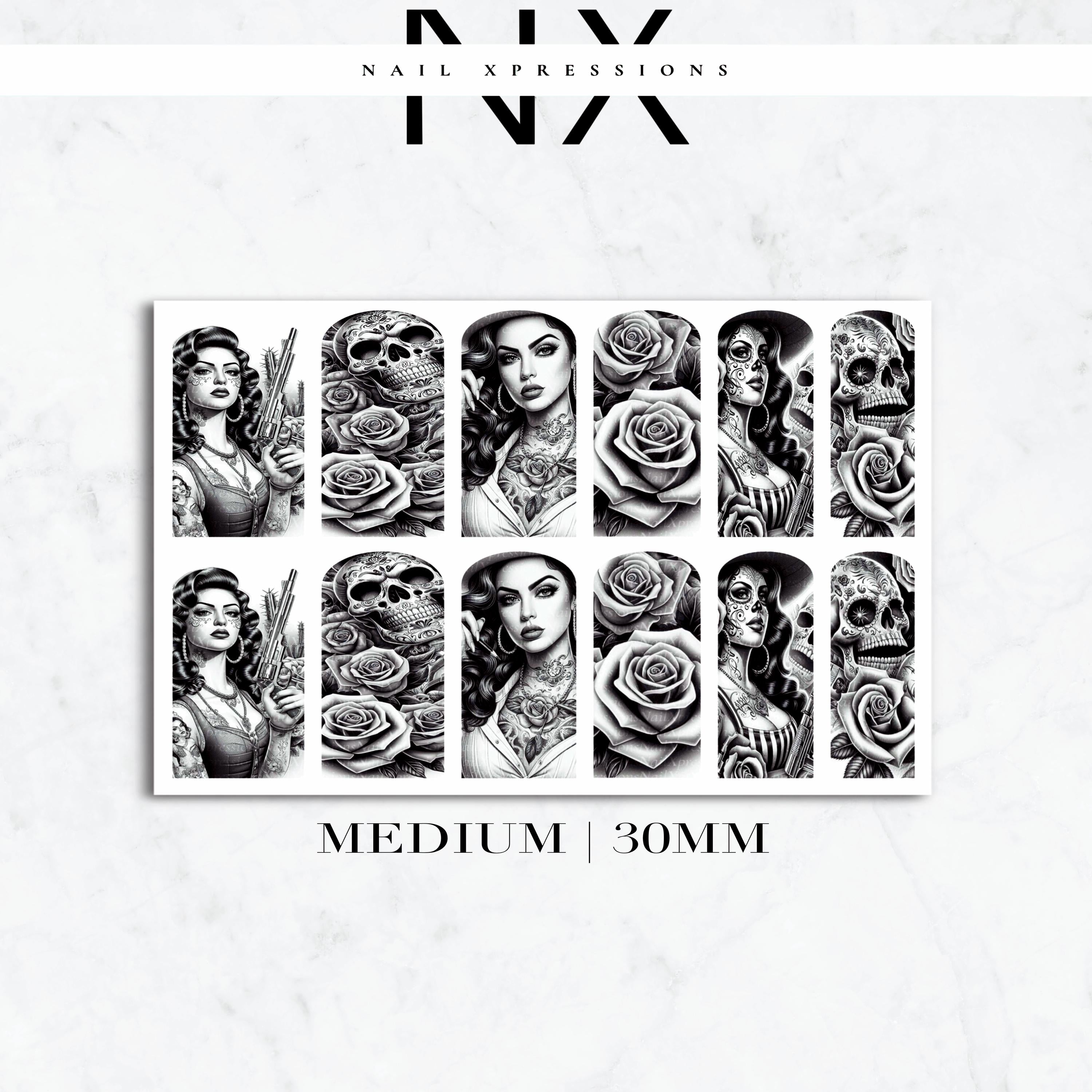 Chola Chicana Nail Decals | Nail Art Water Transfer | Nail Wraps