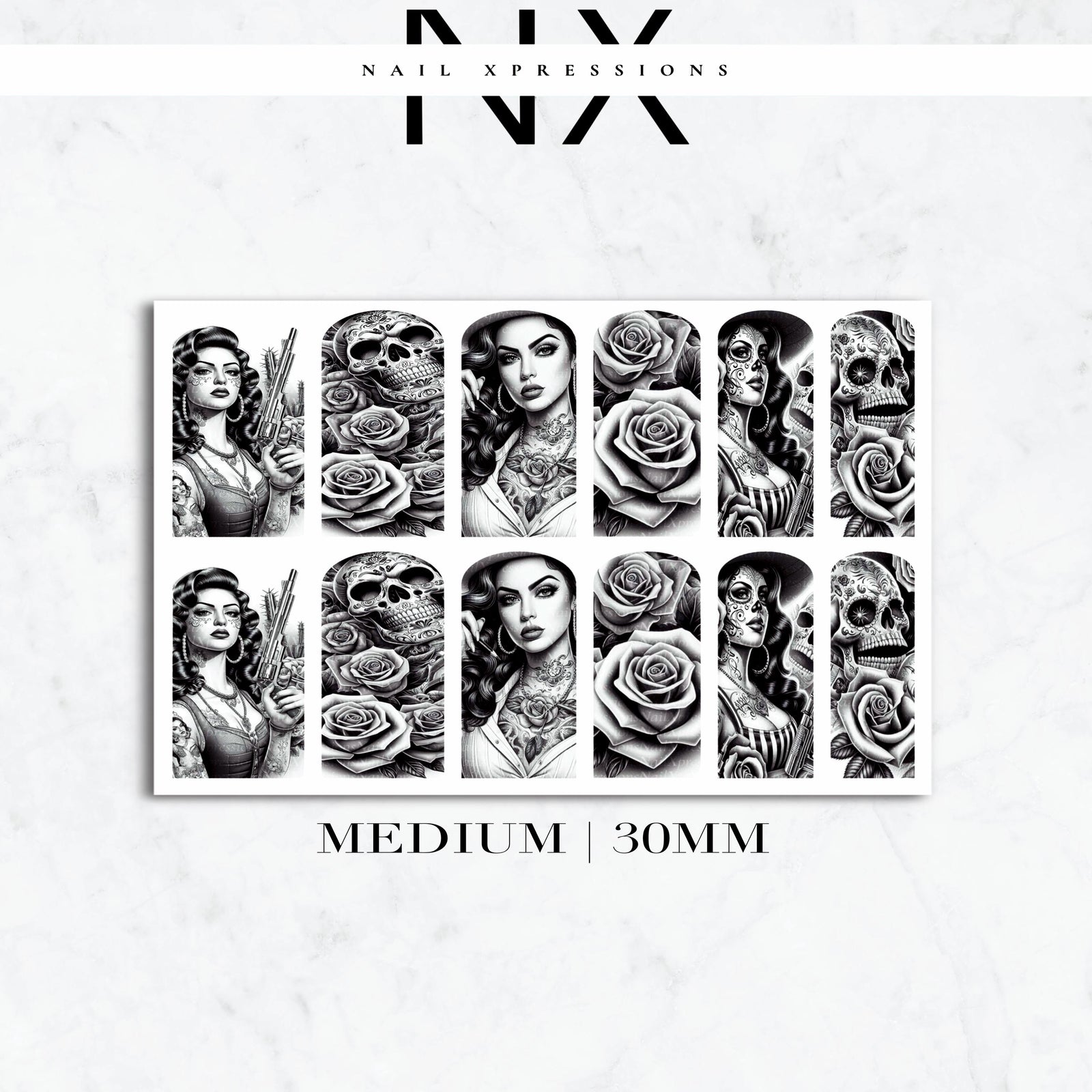 Chola Chicana Nail Decals | Nail Art Water Transfer | Nail Wraps