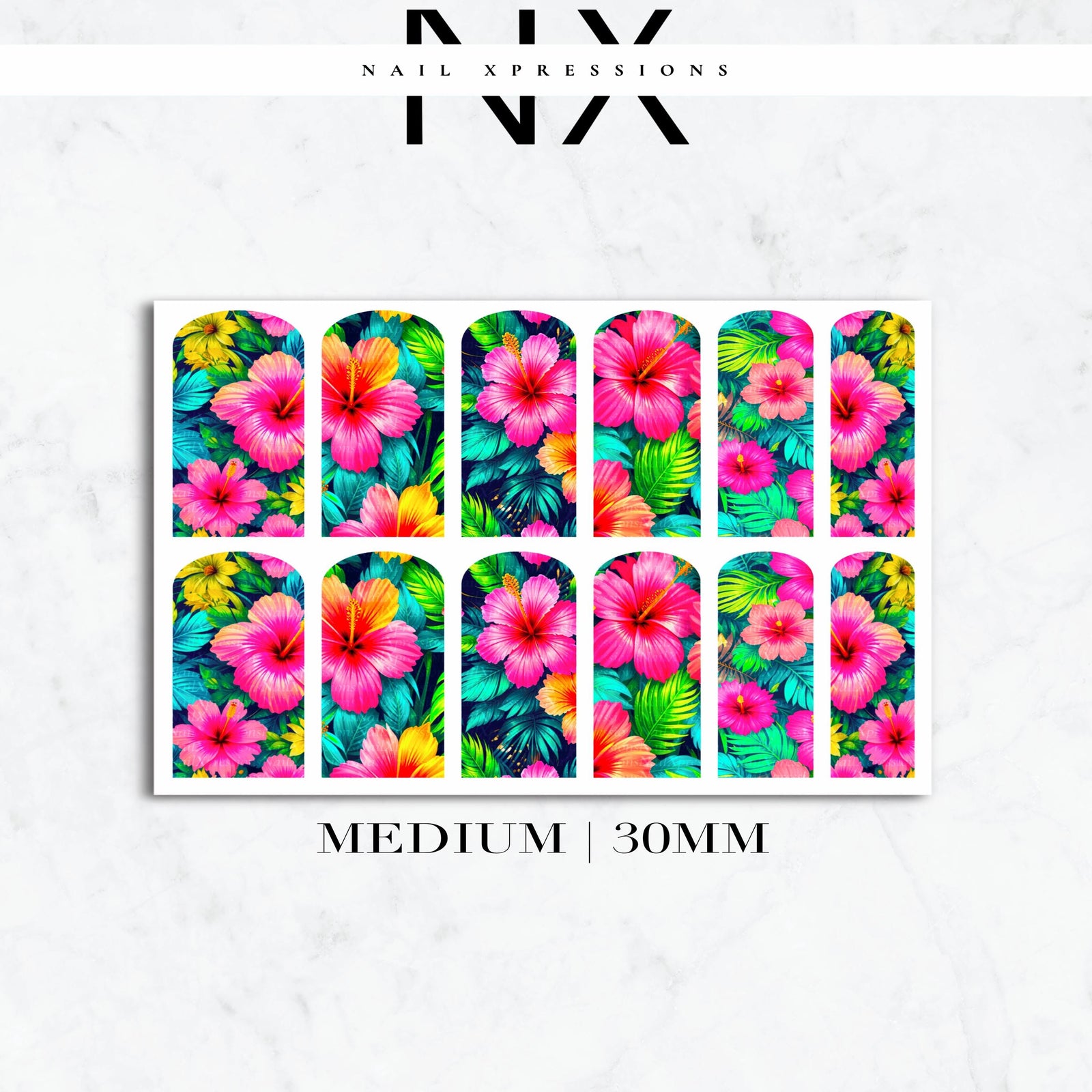 Tropical Flower Nail Decals | Nail Art Water Transfer | Nail Wraps
