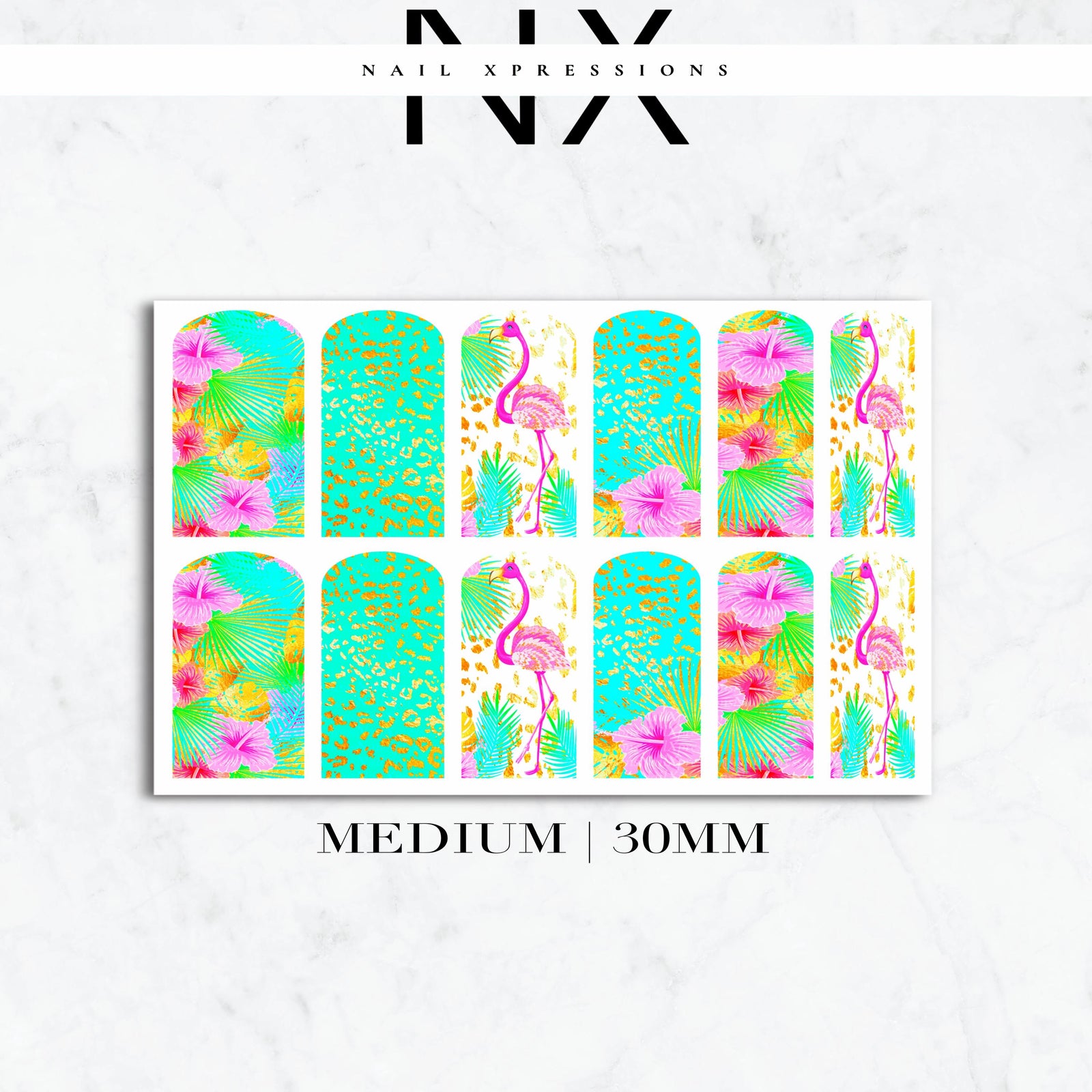 Tropical Flamingo Nail Decals | Nail Art Water Transfer | Nail Wraps