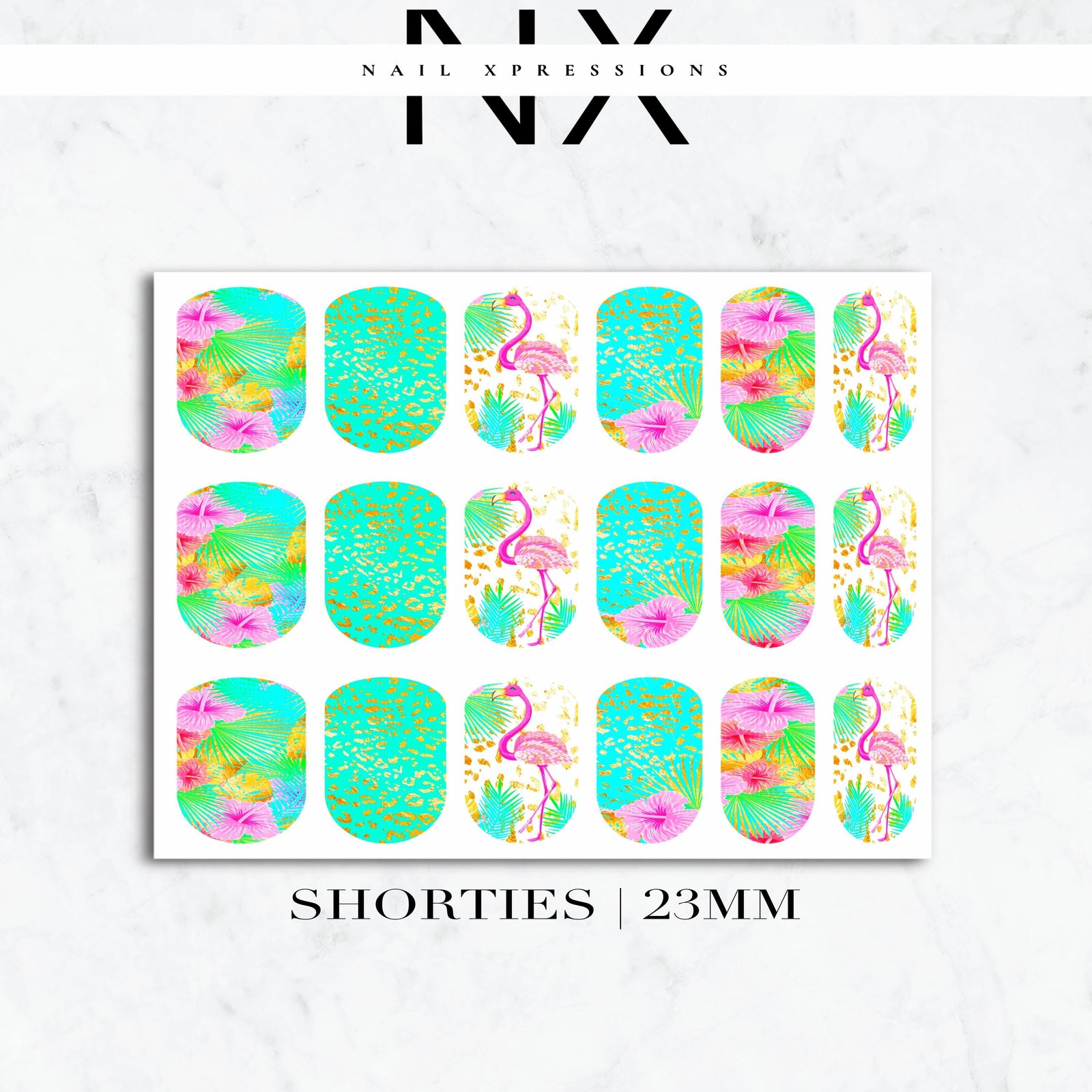Tropical Flamingo Nail Decals | Nail Art Water Transfer | Nail Wraps