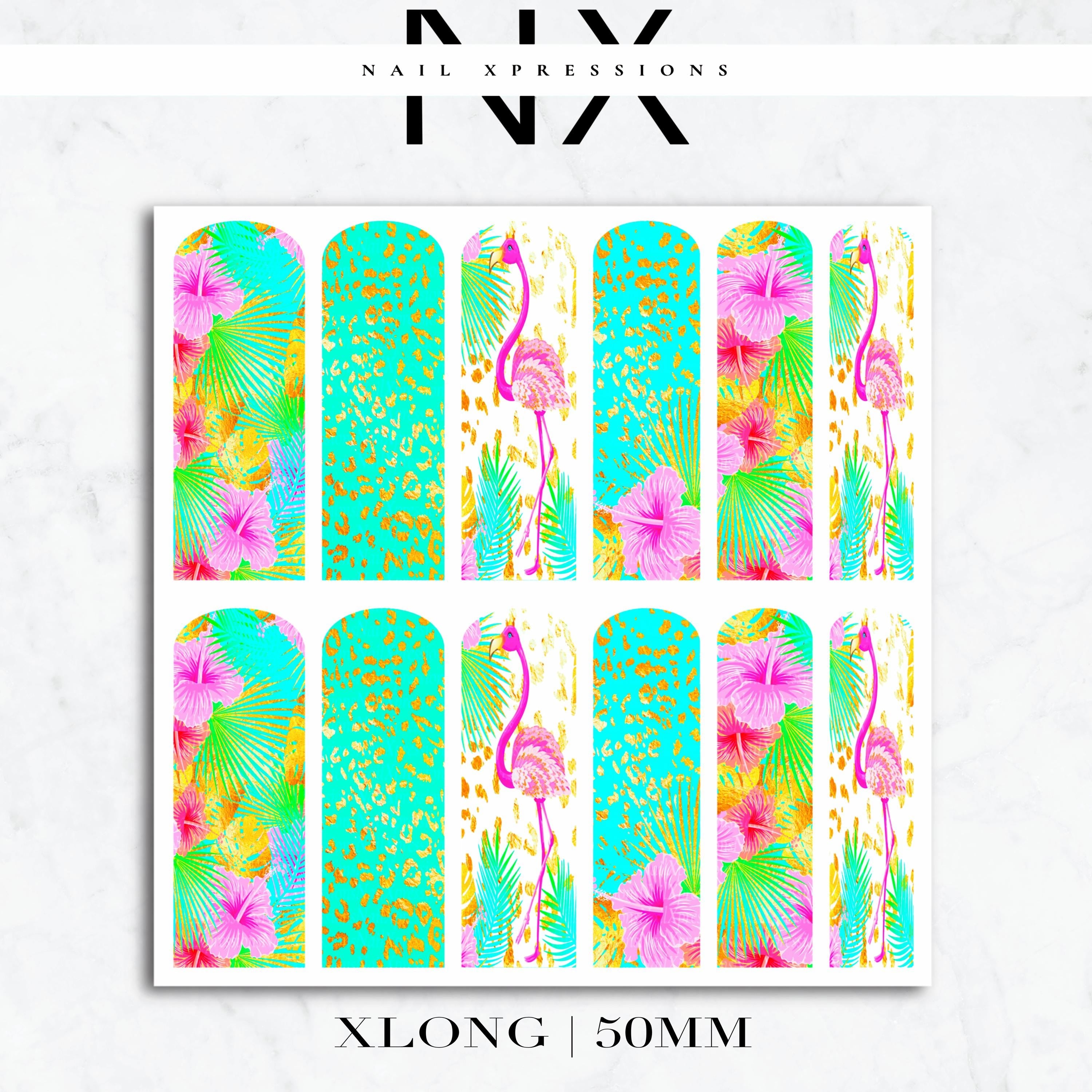 Tropical Flamingo Nail Decals | Nail Art Water Transfer | Nail Wraps