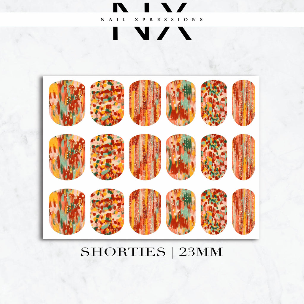 Abstract Fall Nail Decals | Nail Art Water Transfer | Nail Wraps