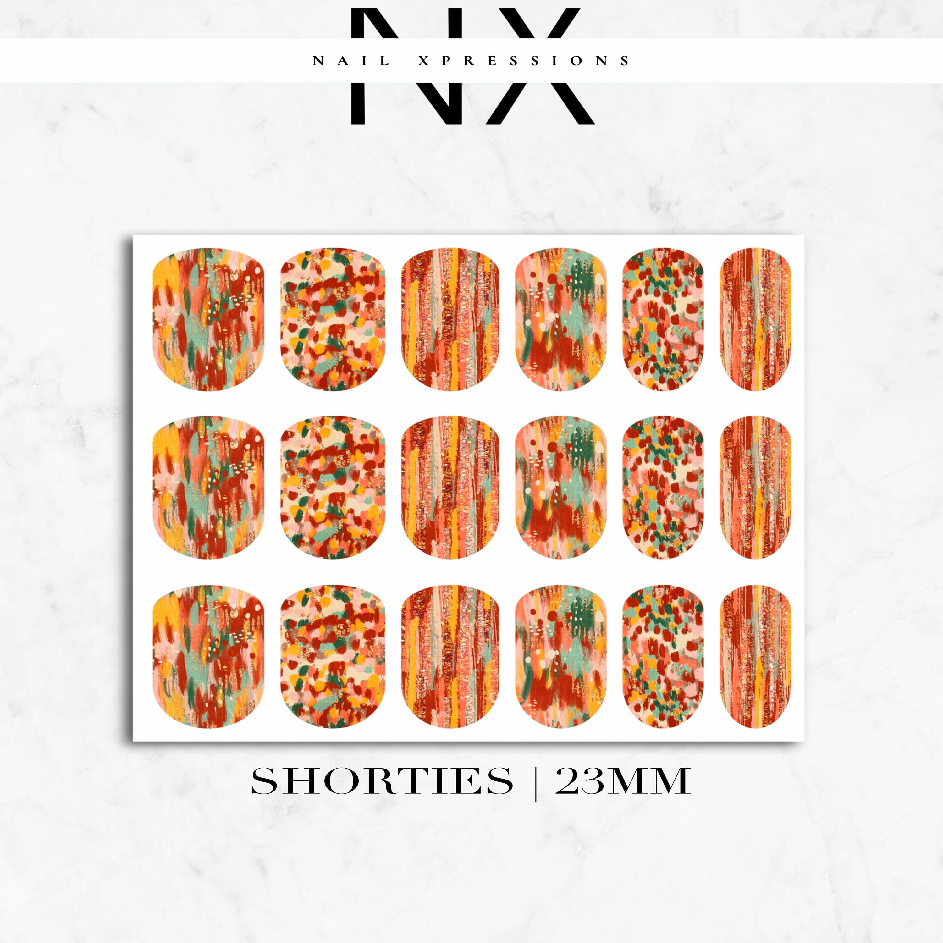 Abstract Fall Nail Decals | Nail Art Water Transfer | Nail Wraps