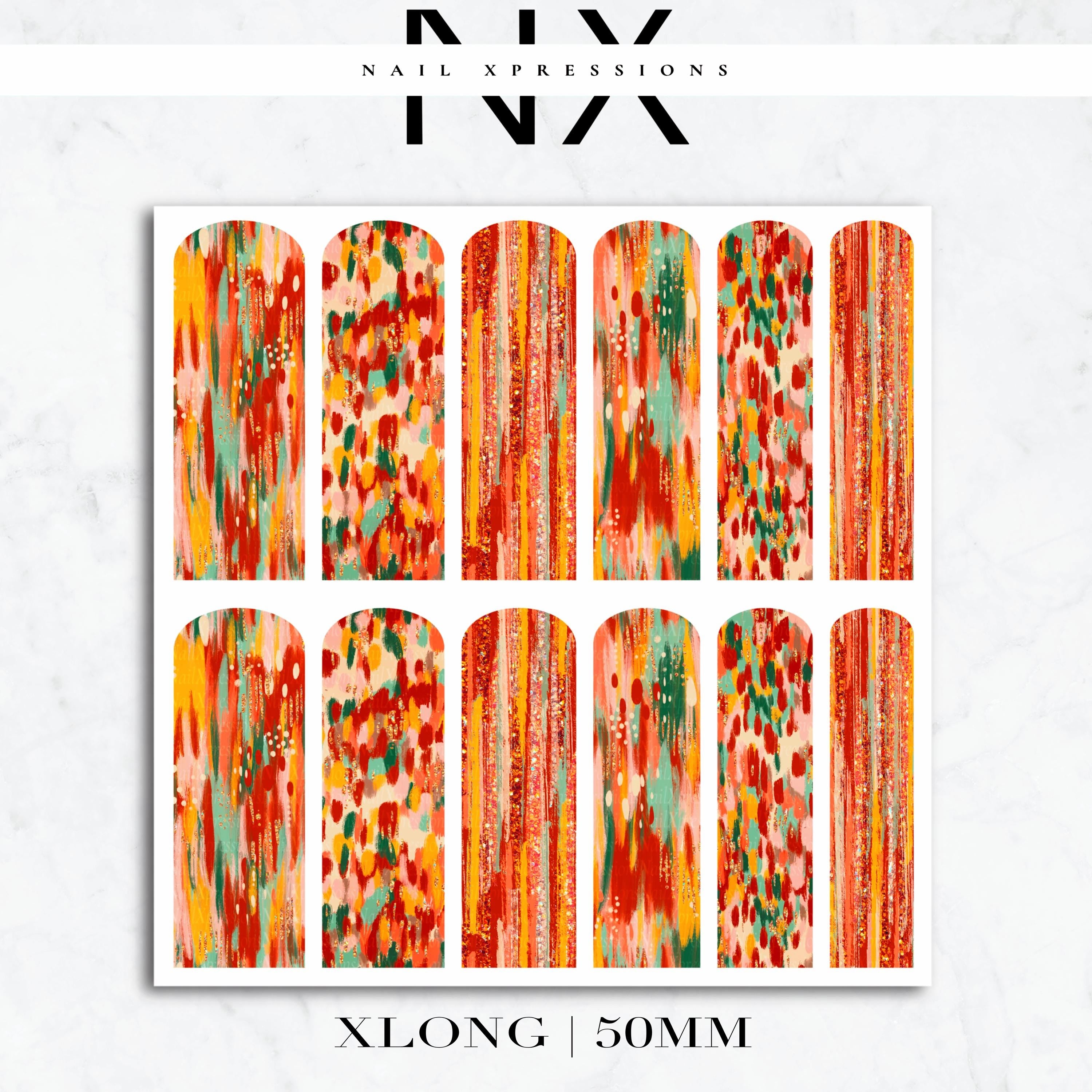 Abstract Fall Nail Decals | Nail Art Water Transfer | Nail Wraps