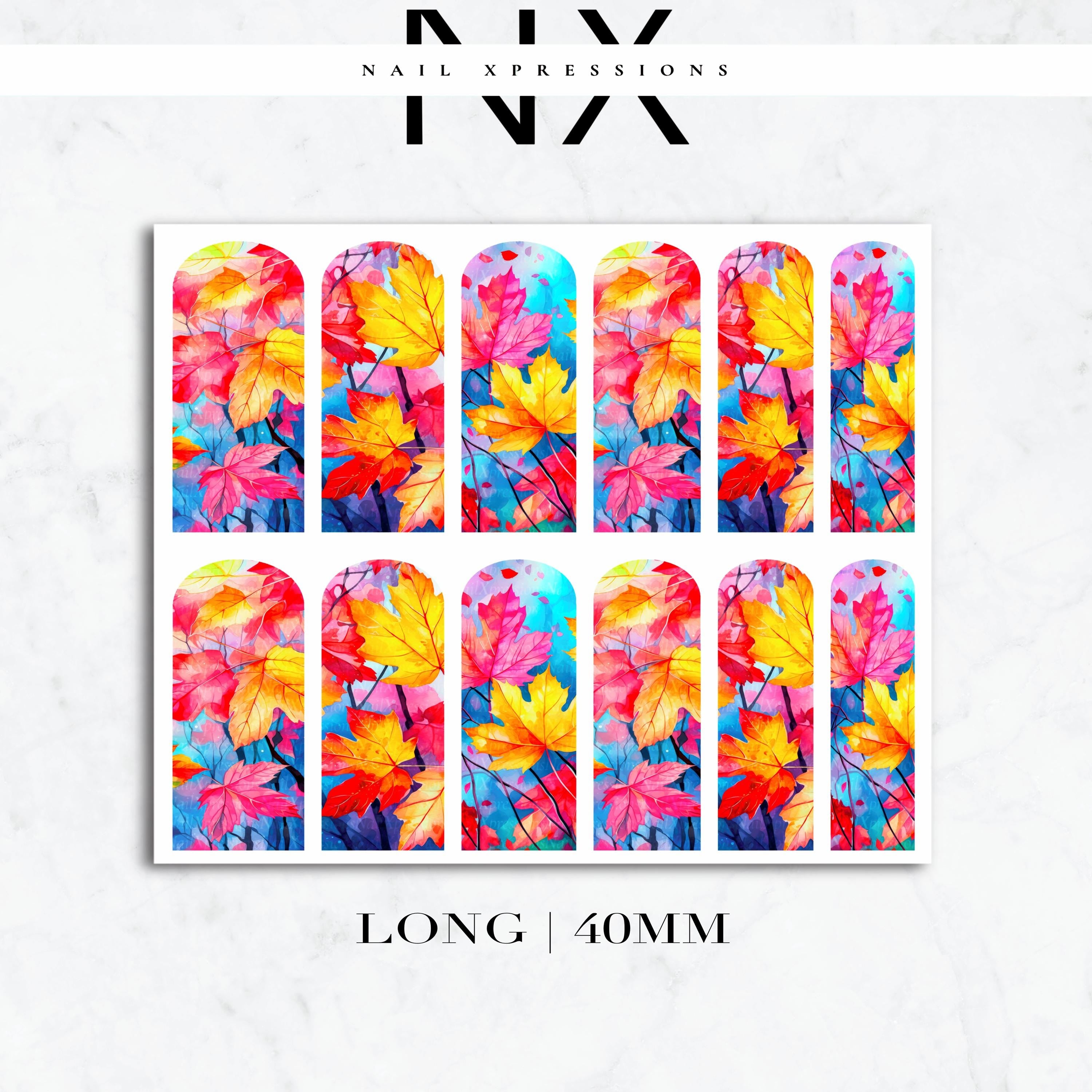 Vibrant Autumn Leaves Nail Decals | Nail Art Water Transfer | Nail Wraps