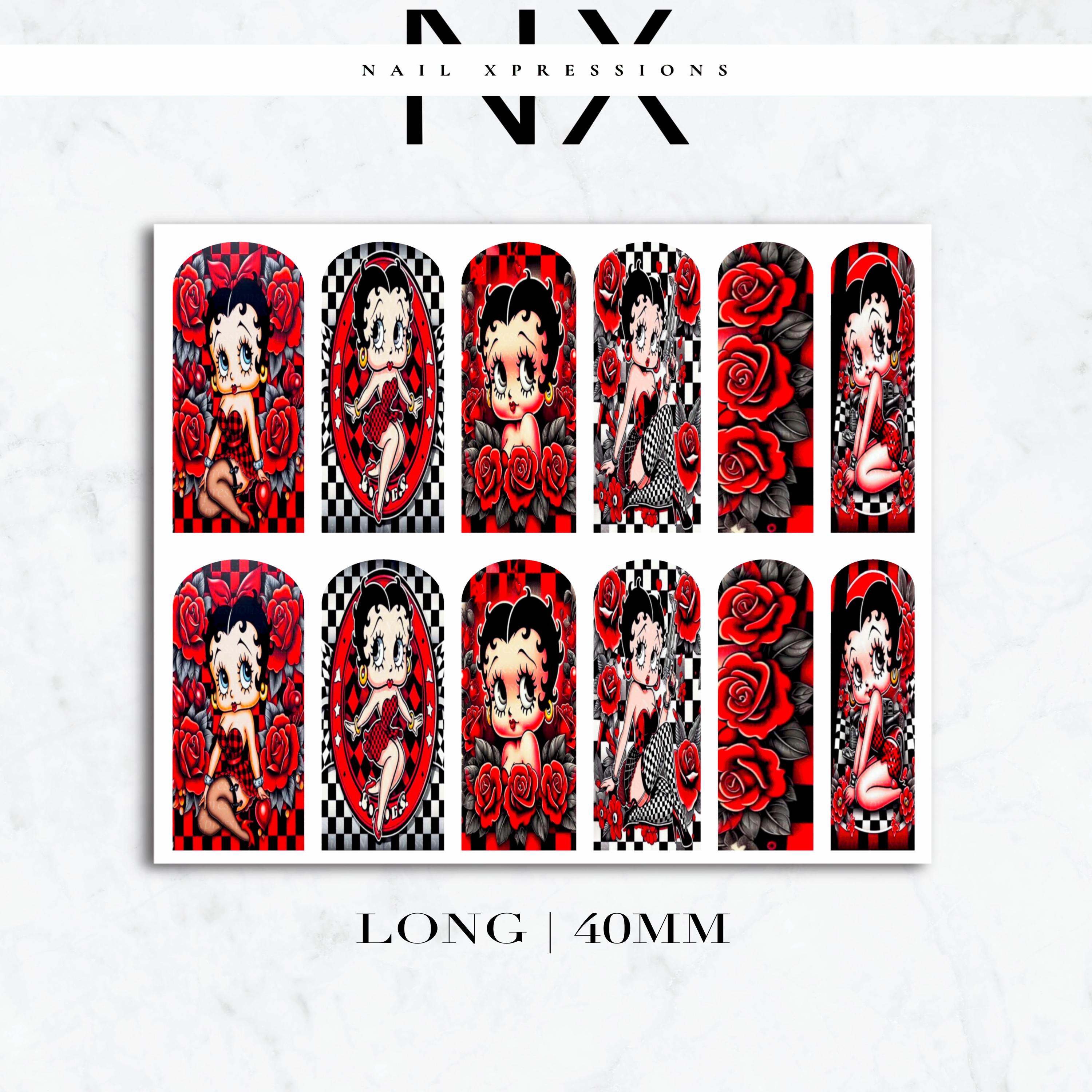 Racing Betty Nail Decals | Nail Art Water Transfer | Nail Wraps