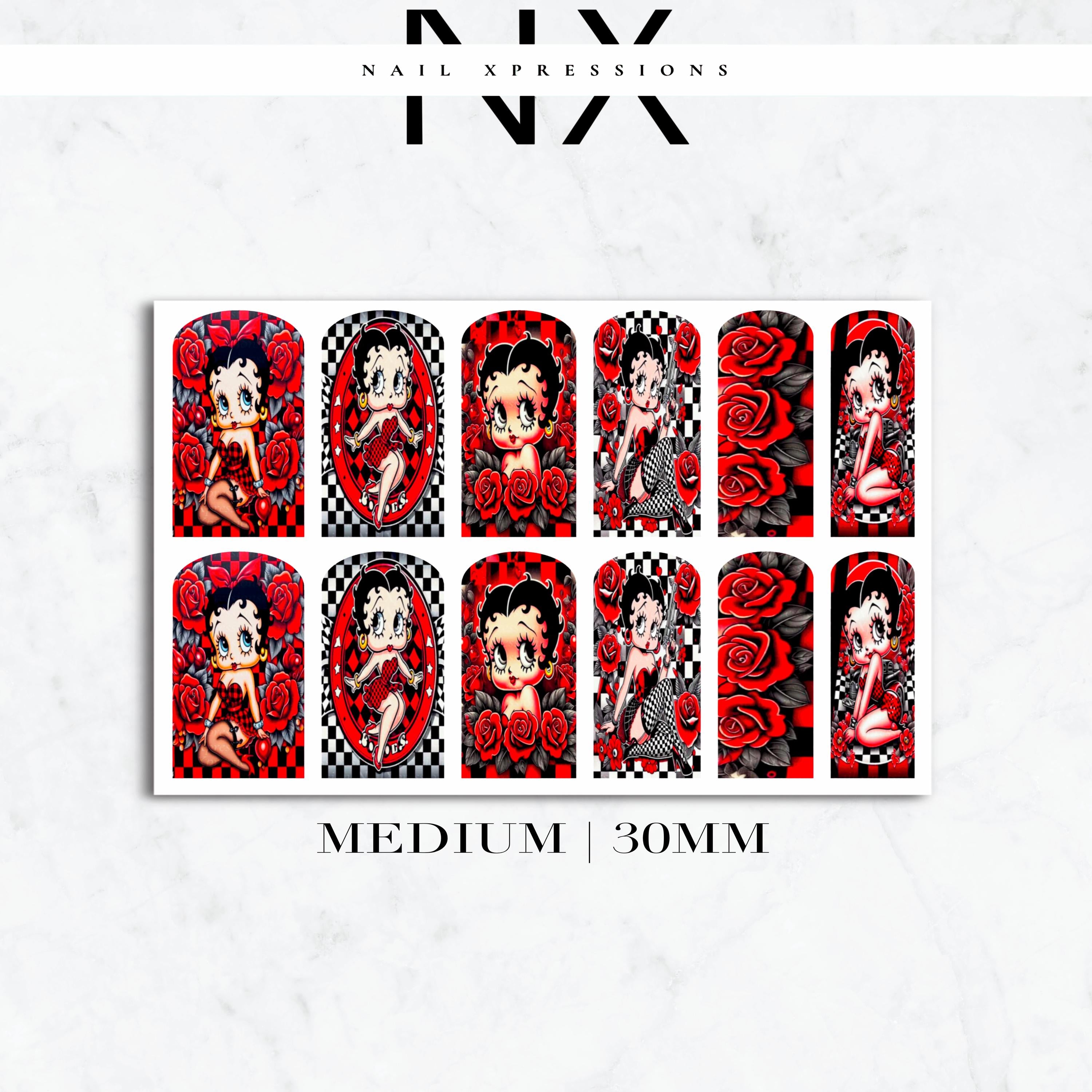 Racing Betty Nail Decals | Nail Art Water Transfer | Nail Wraps