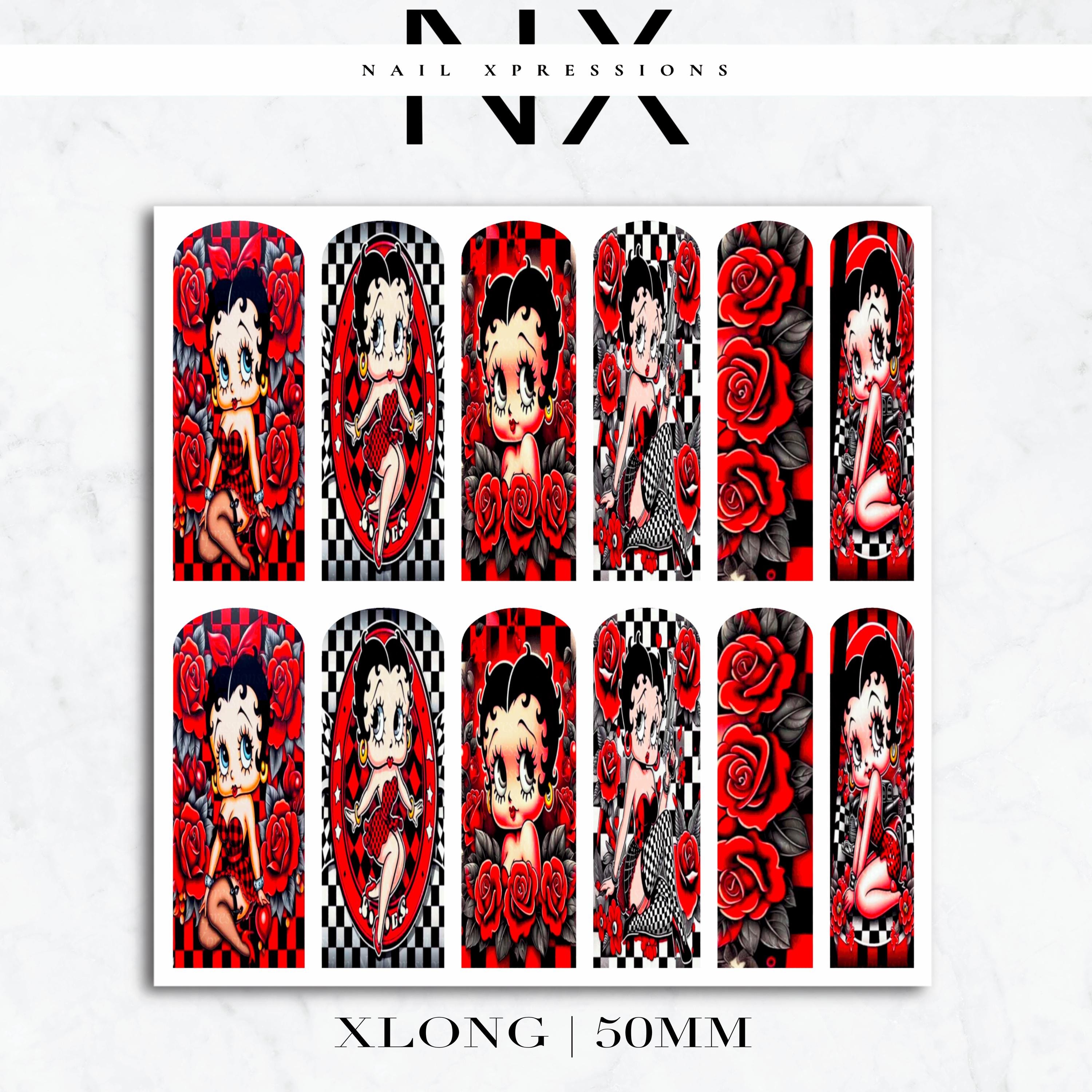 Racing Betty Nail Decals | Nail Art Water Transfer | Nail Wraps