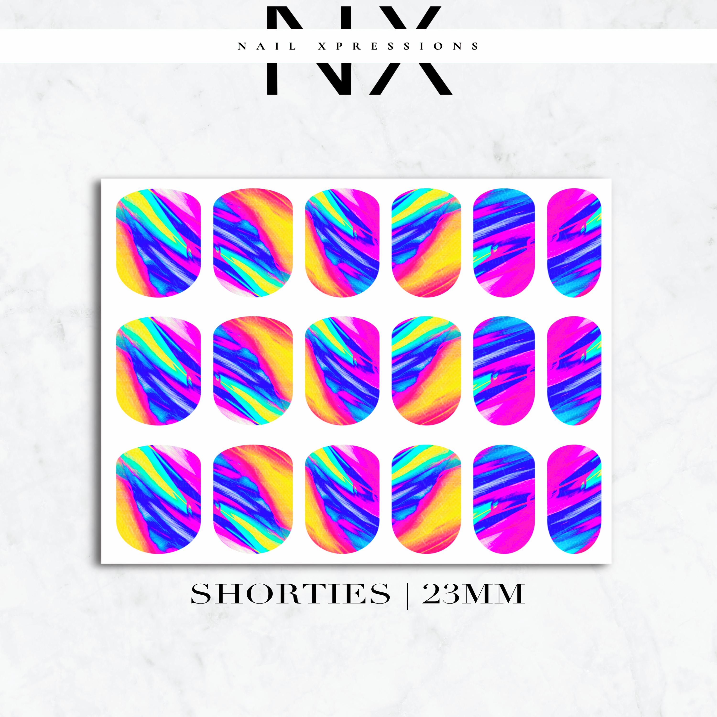 Abstract Neon Nail Decals | Nail Art Water Transfer | Nail Wraps