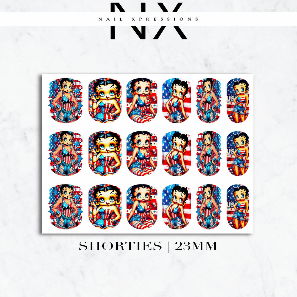 U.S.A. Betty Vibes Nail Nail Decals | Nail Art Water Transfer | Nail Wraps