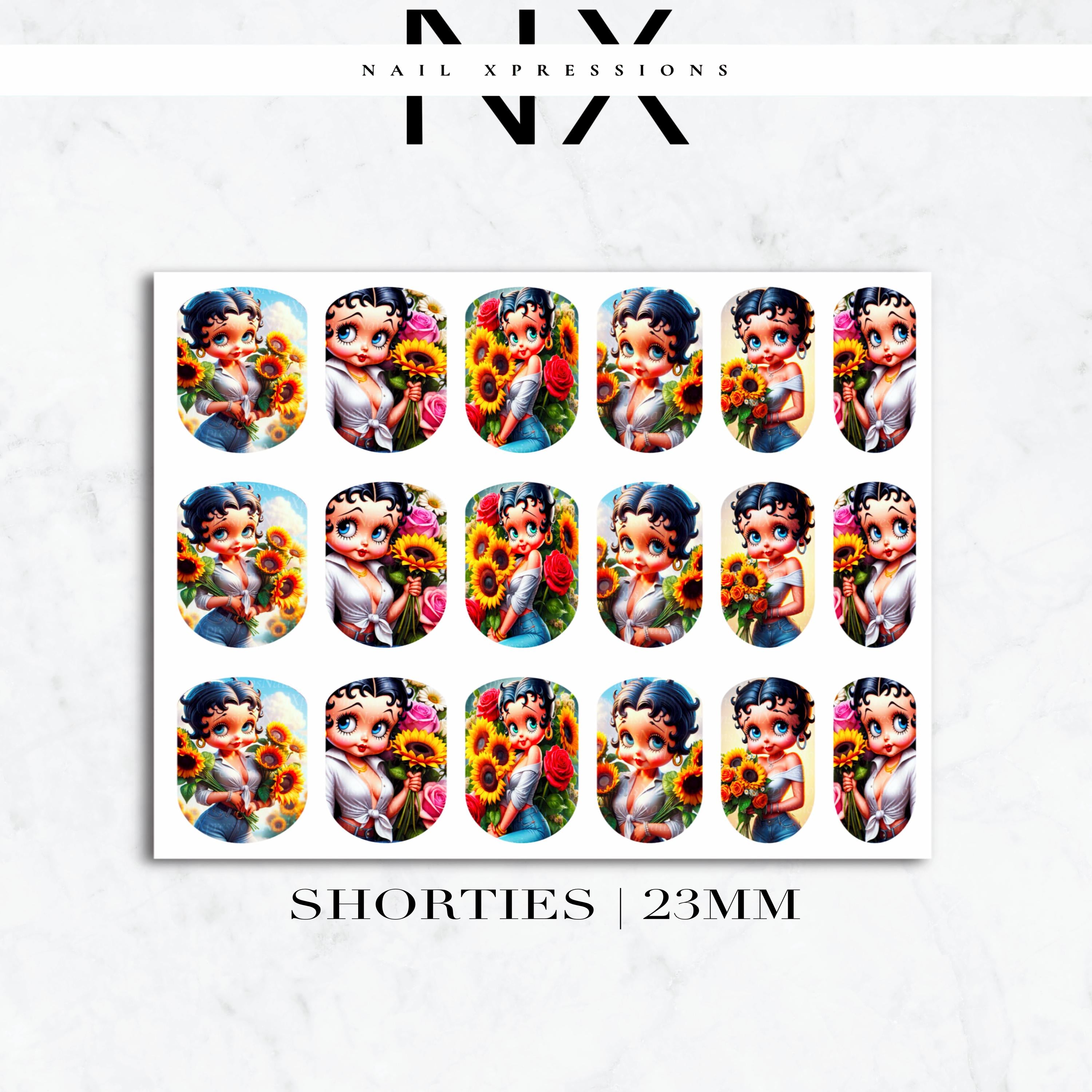 Spring Vibes Betty Nail Decals | Nail Art Water Transfer | Nail Wraps