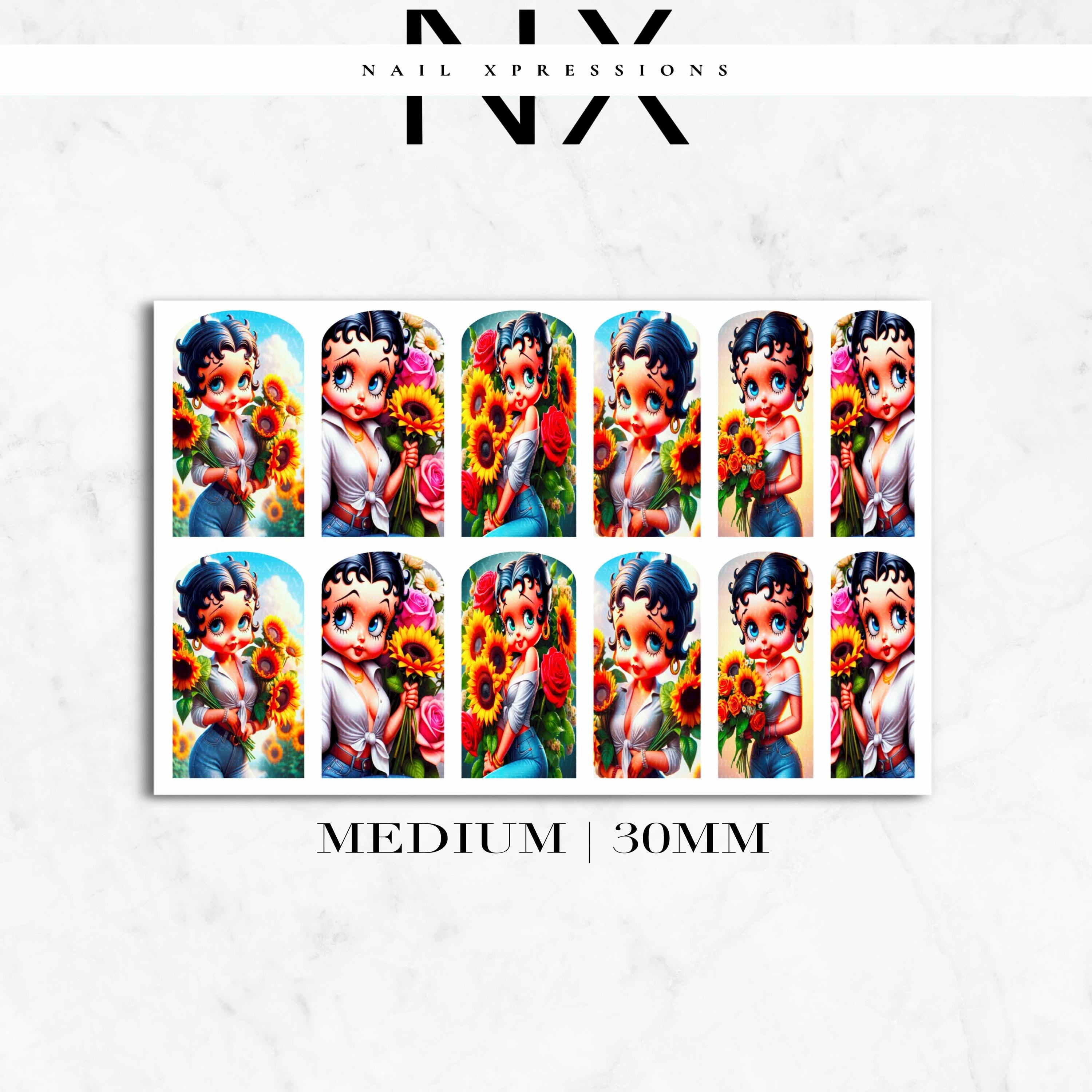 Spring Vibes Betty Nail Decals | Nail Art Water Transfer | Nail Wraps