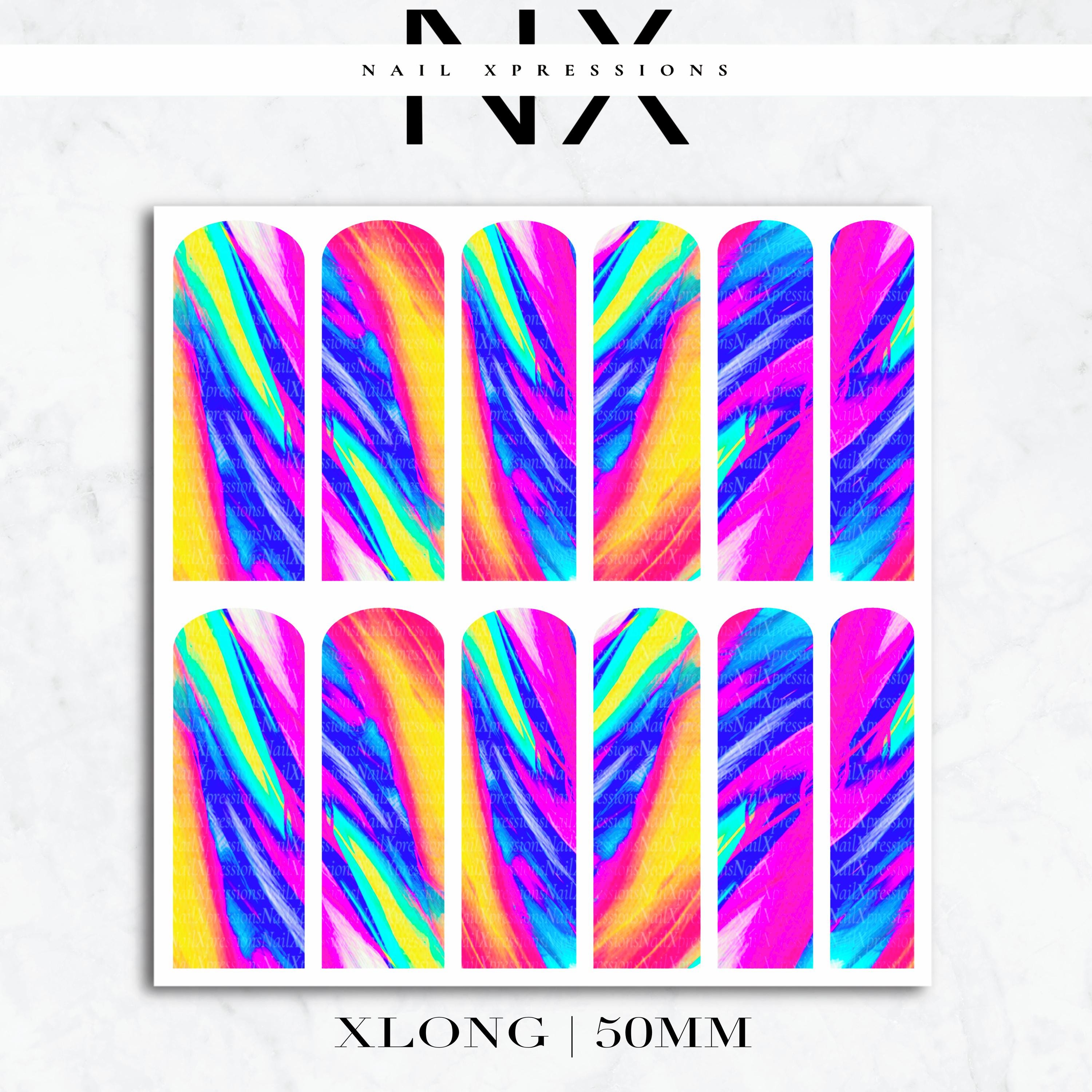 Abstract Neon Nail Decals | Nail Art Water Transfer | Nail Wraps