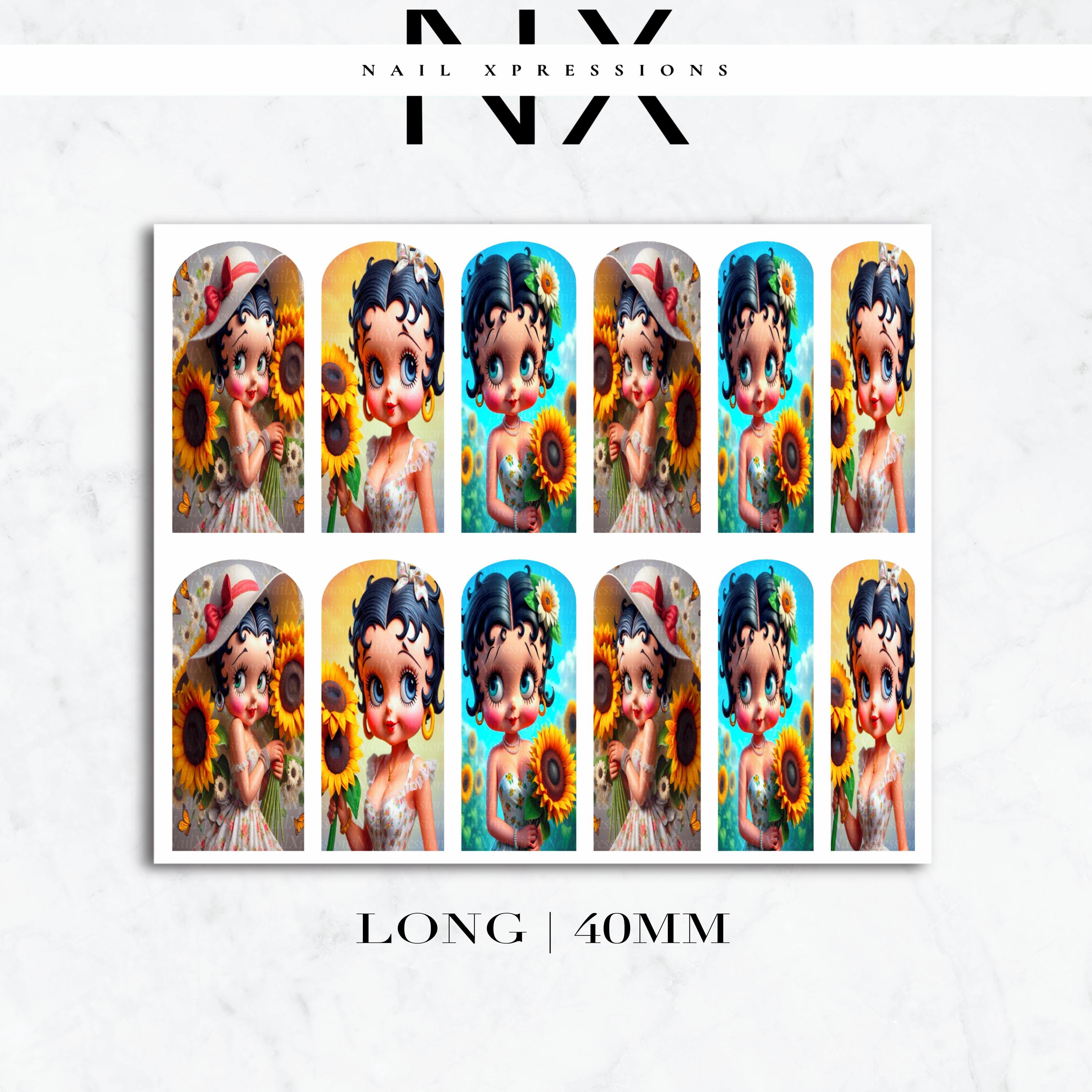 Spring Vibes Betty Nail Decals | Nail Art Water Transfer | Nail Wraps