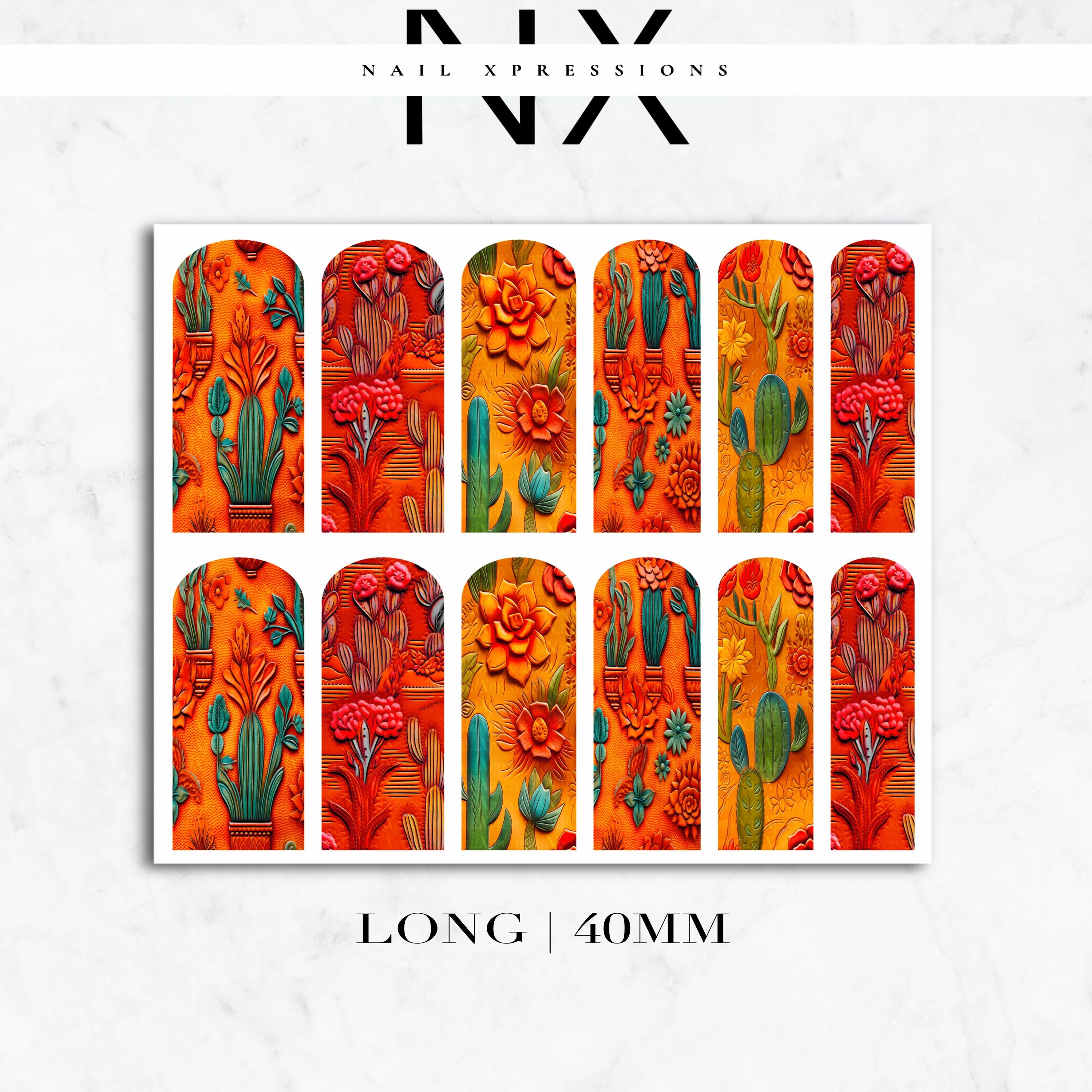 Country Cactus Nail Decals | Nail Art Water Transfer | Nail Wraps